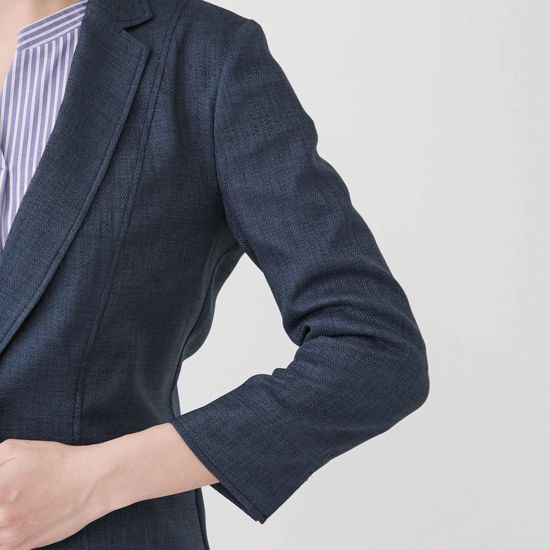 COUP DE CHANCE「【手洗い可／日本製／7分袖／UVケア】リネンライク テーラードジャケット」|テーラードジャケット|