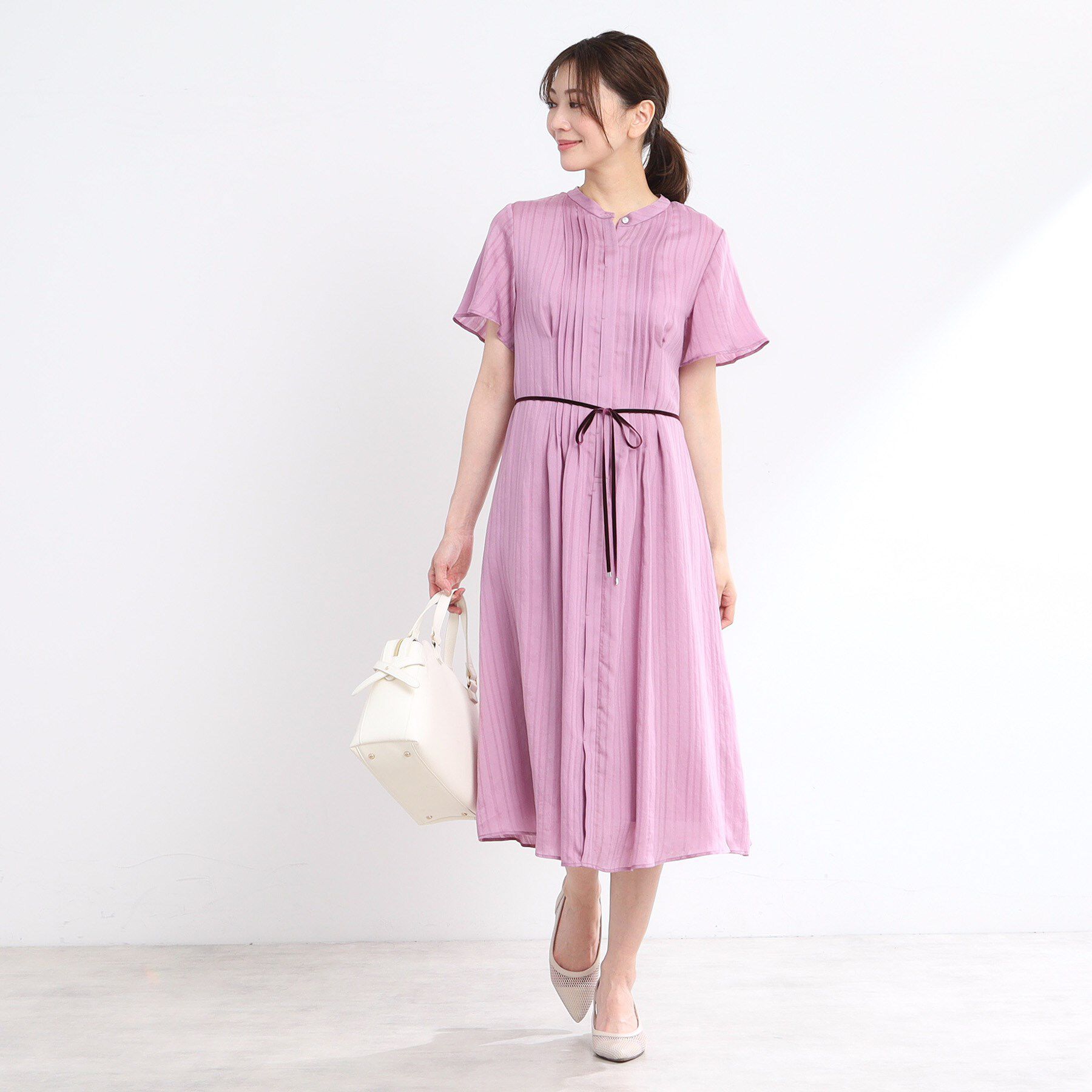 Reflect「【夏SALE／手洗い可】シャドーボーダーワンピース」|ワンピース|