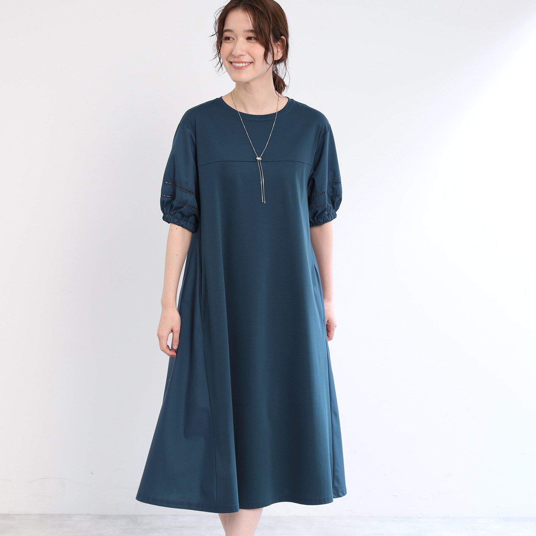 Reflect「【夏SALE／E‐QUALITY／手洗い可】リラクシーワンピース」|ワンピース|ブルーグリーン(09