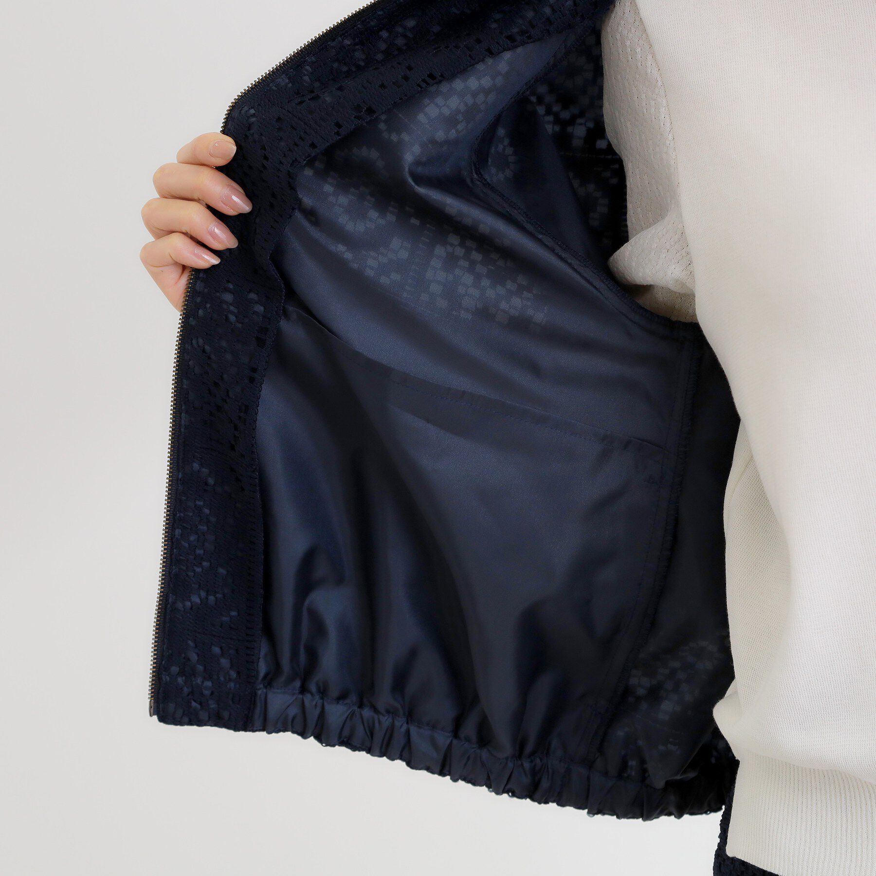 Reflect「【セットアップ可】ジップアップレースショートブルゾン」|ブルゾン・スタジャン|