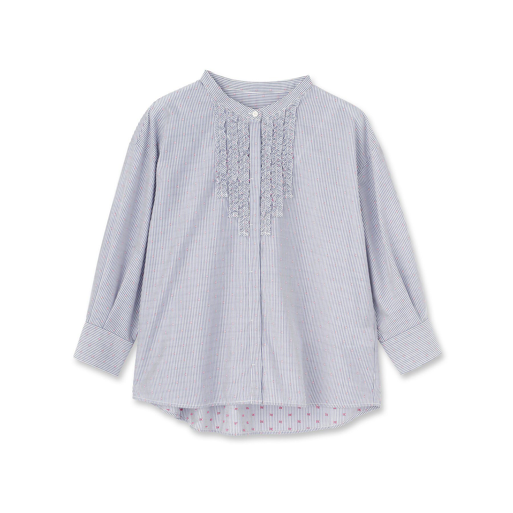 Reflect「【接触冷感】八分袖フロントフリルブラウス」|シャツ・ブラウス|