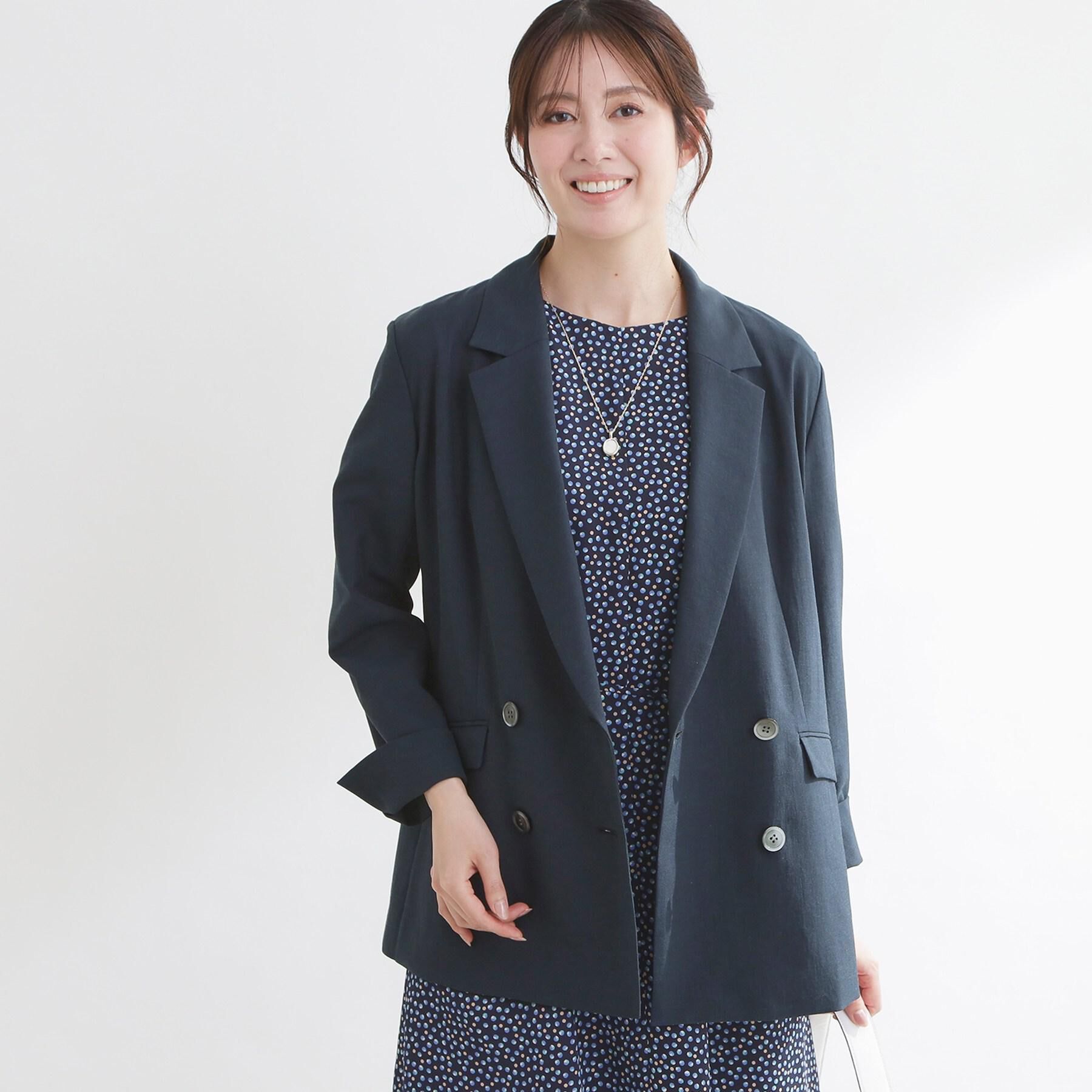 Reflect「コットンリネンテーラードジャケット」|テーラードジャケット|ネイビー(094)