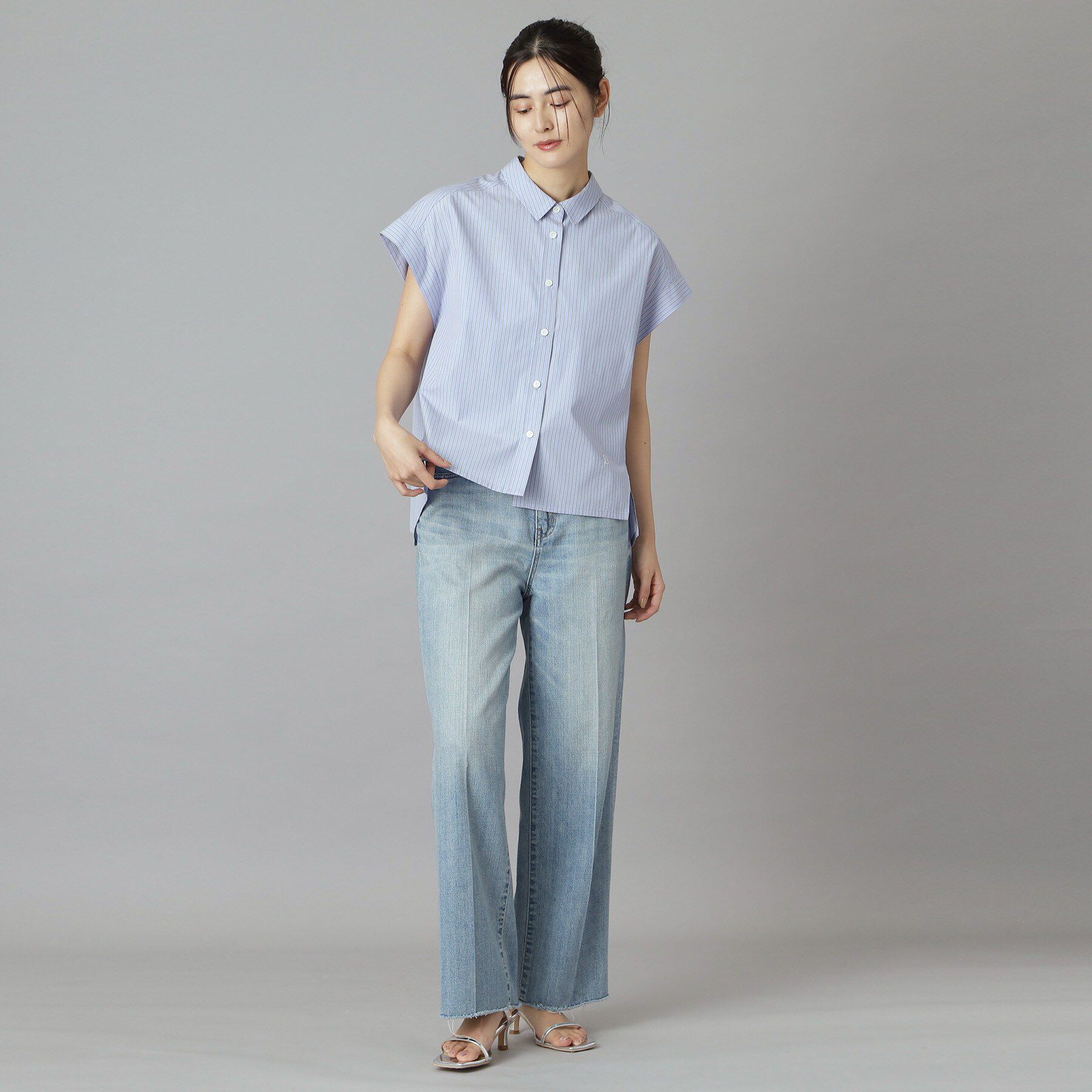 DRESSTERIOR「【毎年人気/ウォッシャブル】バックフレア ストライプシャツ」|シャツ・ブラウス|