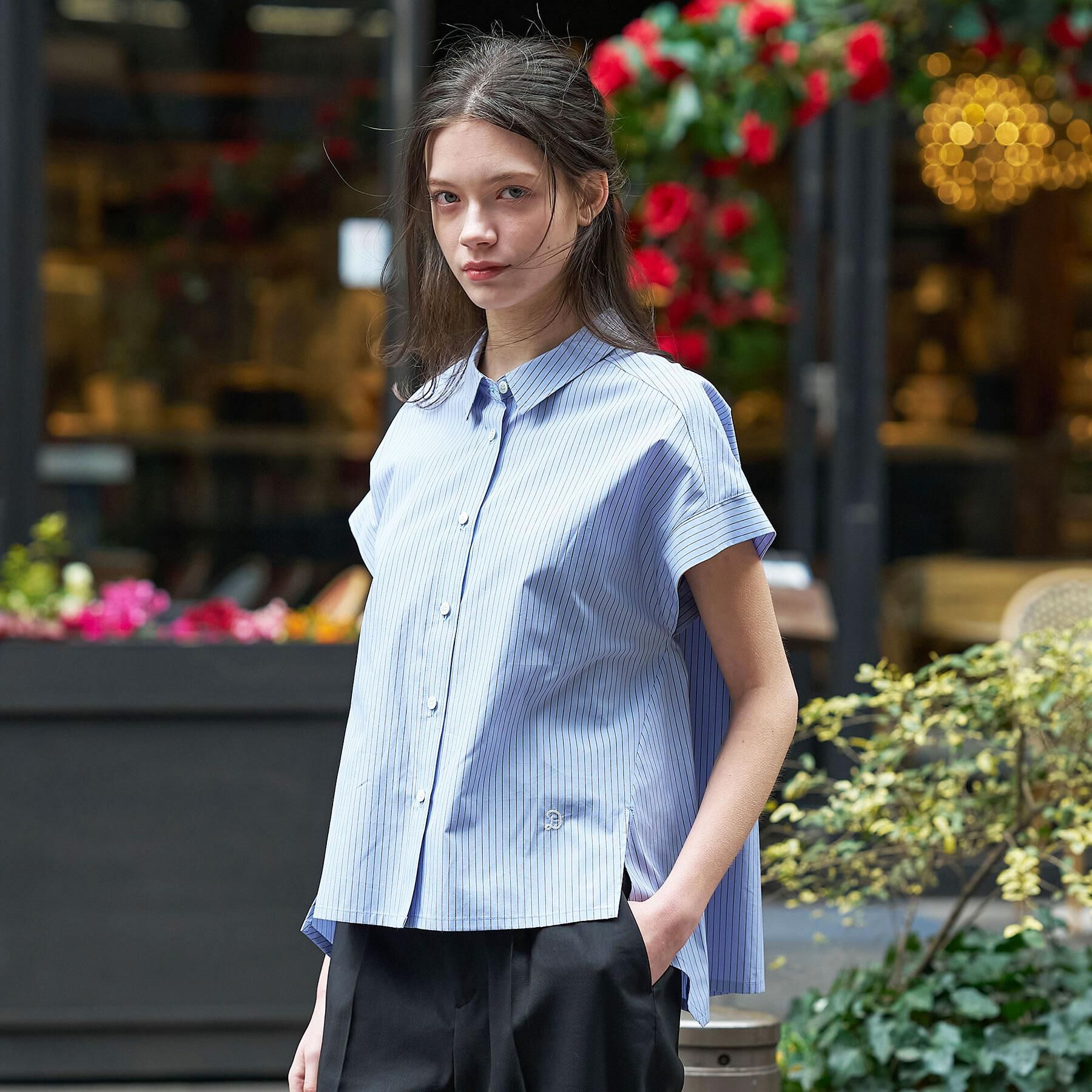 DRESSTERIOR「【毎年人気/ウォッシャブル】バックフレア ストライプシャツ」|シャツ・ブラウス|