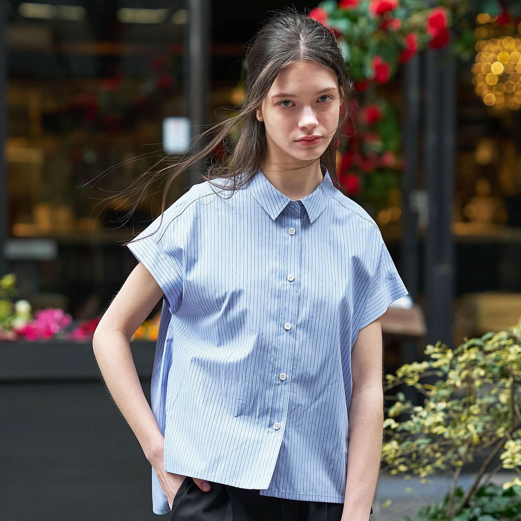 DRESSTERIOR「【毎年人気/ウォッシャブル】バックフレア ストライプシャツ」|シャツ・ブラウス|