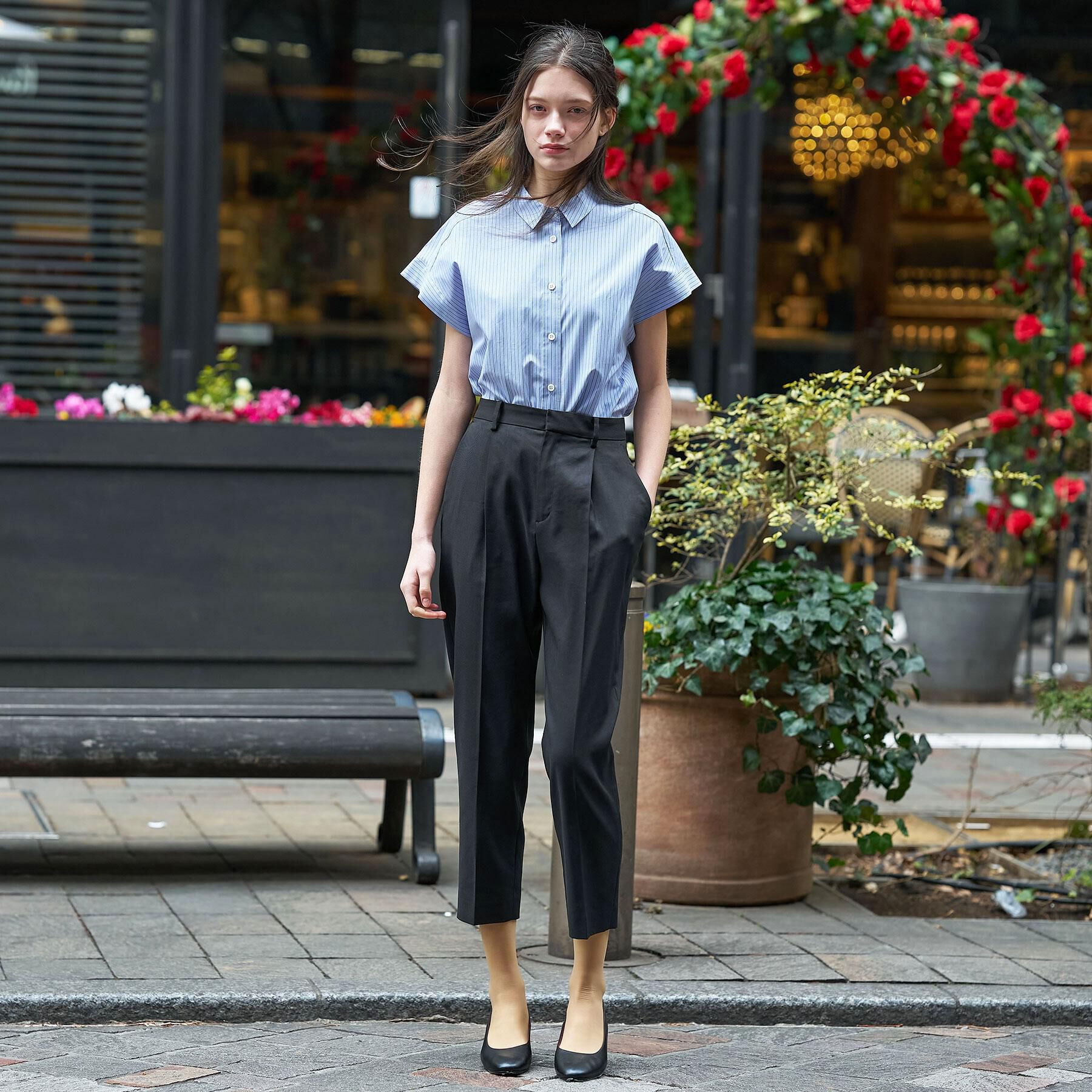 DRESSTERIOR「【毎年人気/ウォッシャブル】バックフレア ストライプシャツ」|シャツ・ブラウス|