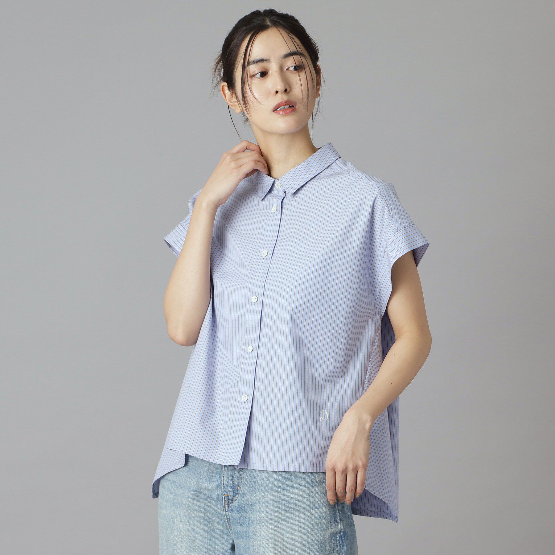 DRESSTERIOR「【毎年人気/ウォッシャブル】バックフレア ストライプシャツ」|シャツ・ブラウス|