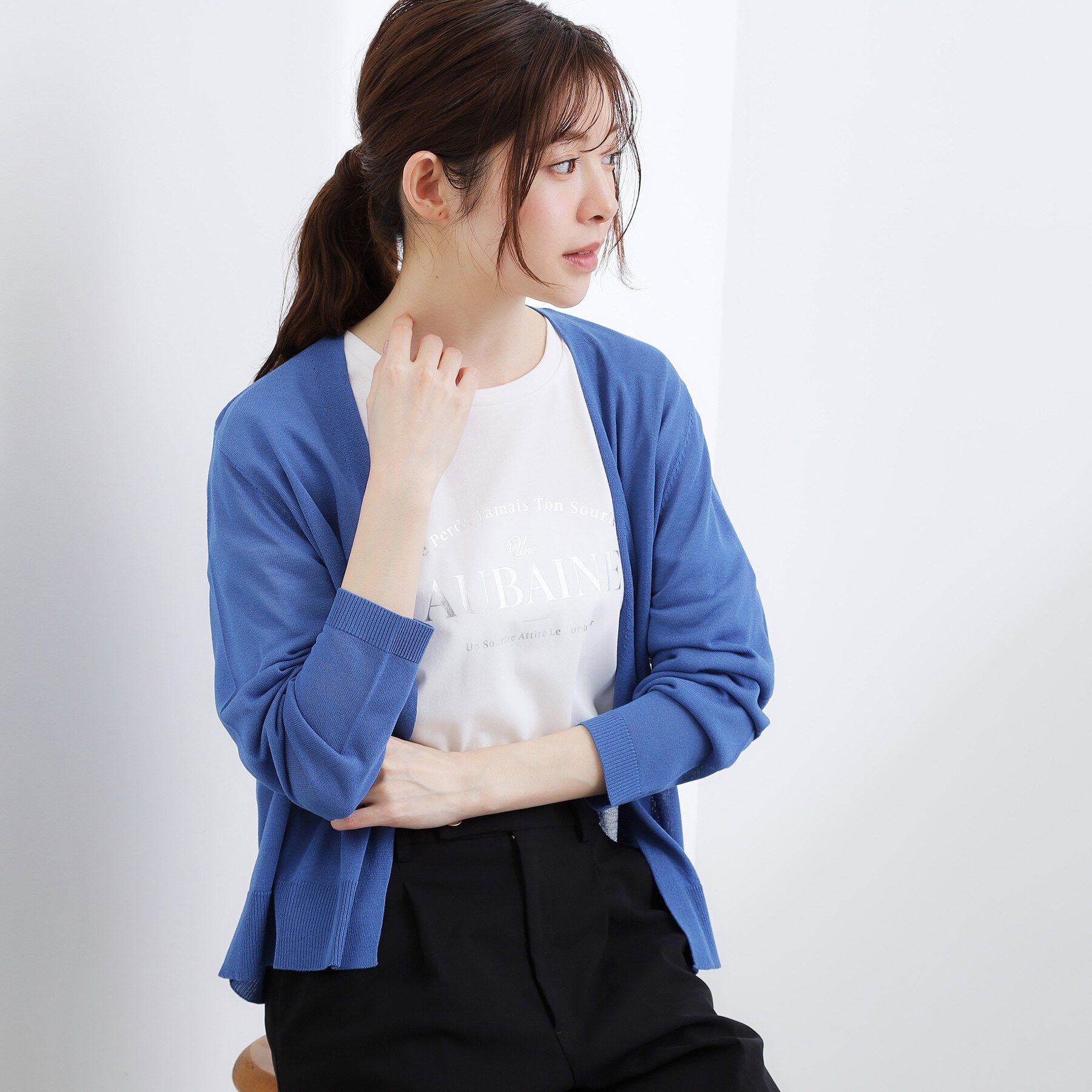 grove「【接触冷感／UVカットetc】ベーシックショートカーディガン」|カーディガン|ブルー(092)