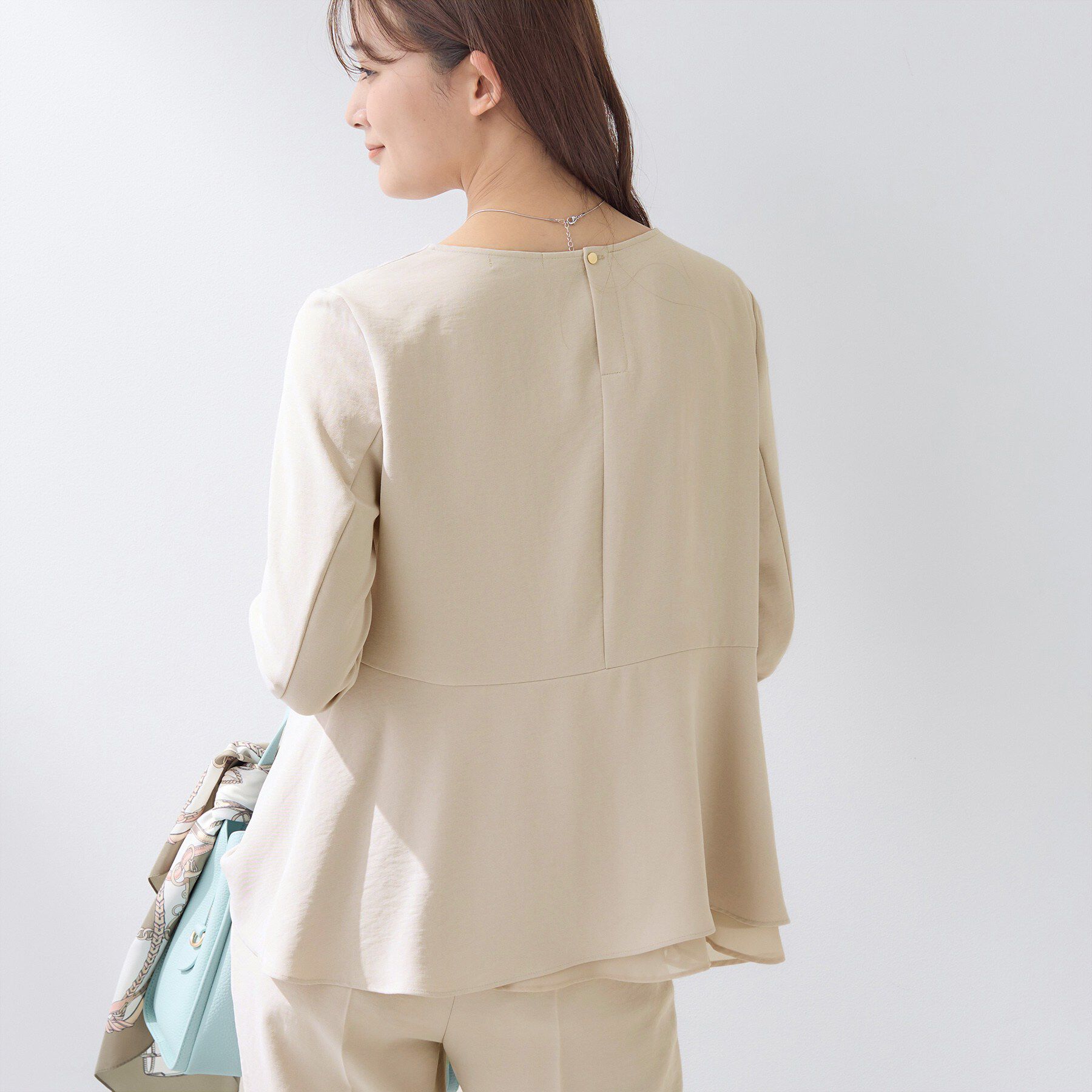 INDIVI「【洗える／UVケア／SETUP可】着る日傘ペプラムブラウス」|シャツ・ブラウス|