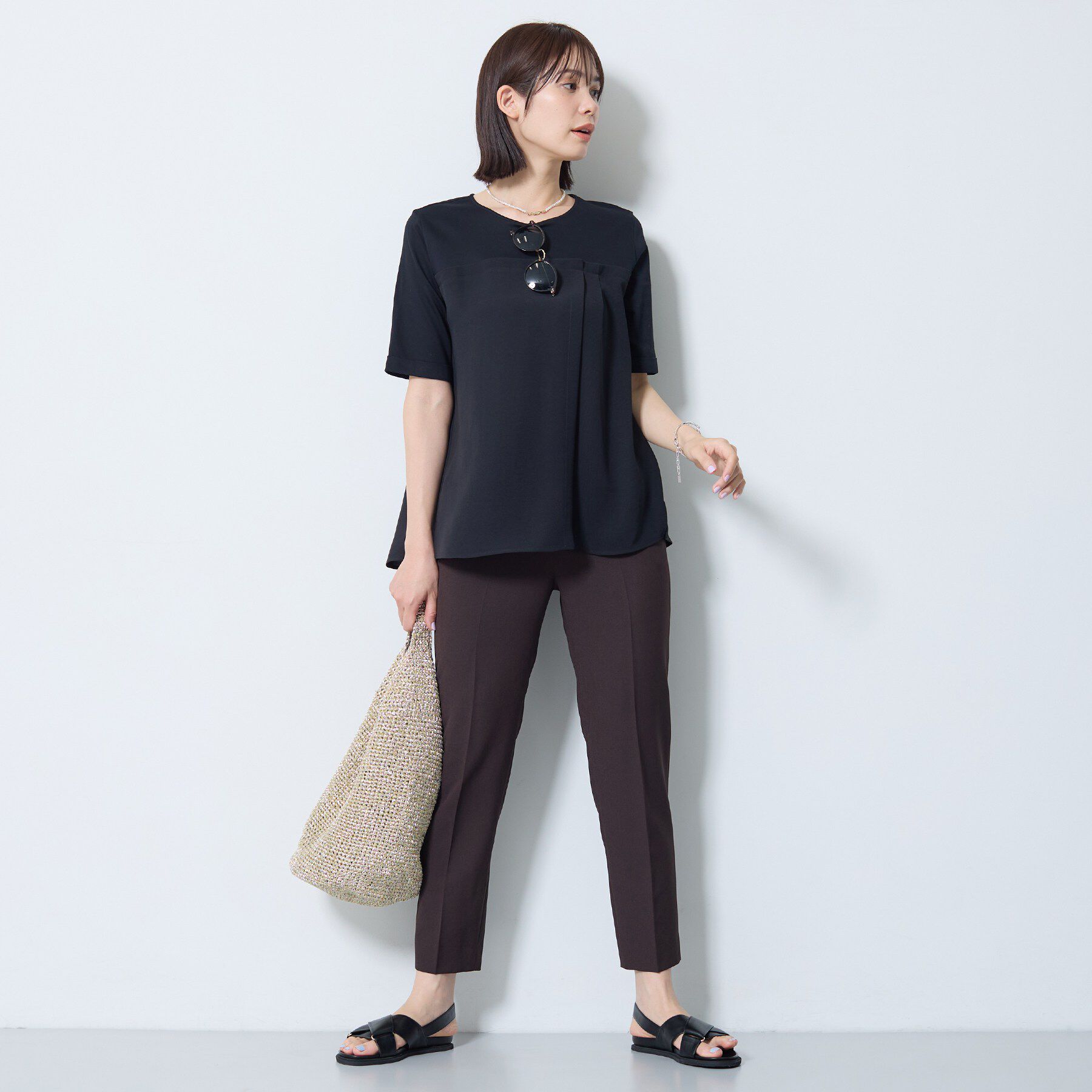 INDIVI「【着る日傘／SETUP可能】ビスチェレイヤード風トップス」|Tシャツ・カットソー|