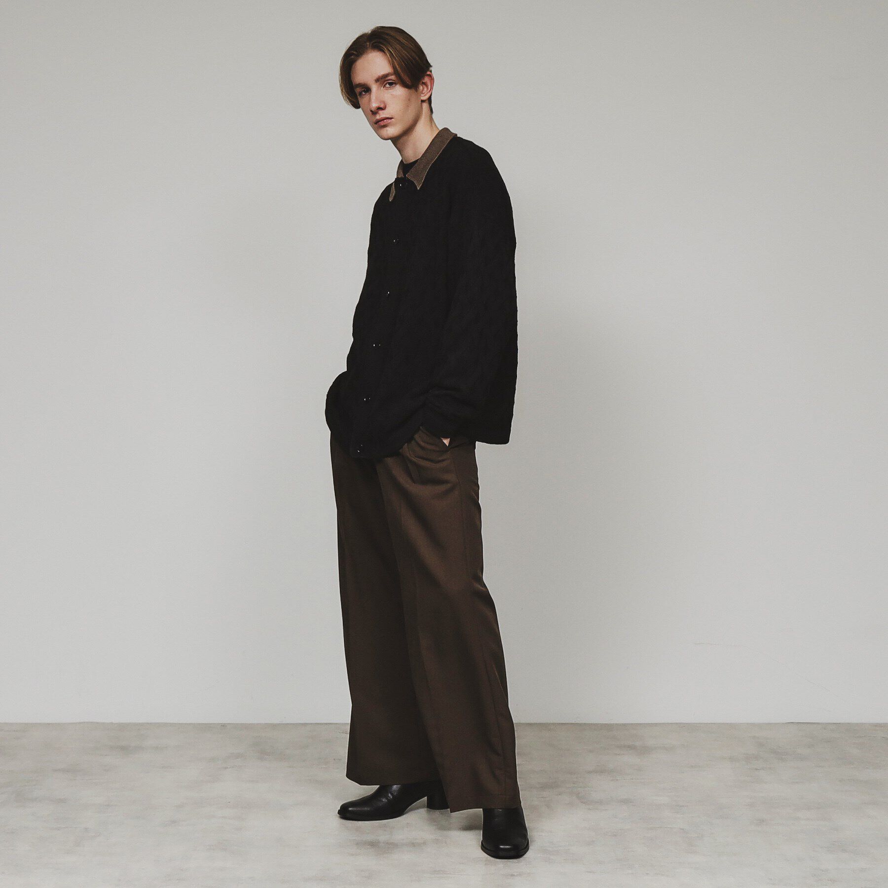 tk.TAKEO KIKUCHI「衿付きニットカーディガン」|カーディガン|