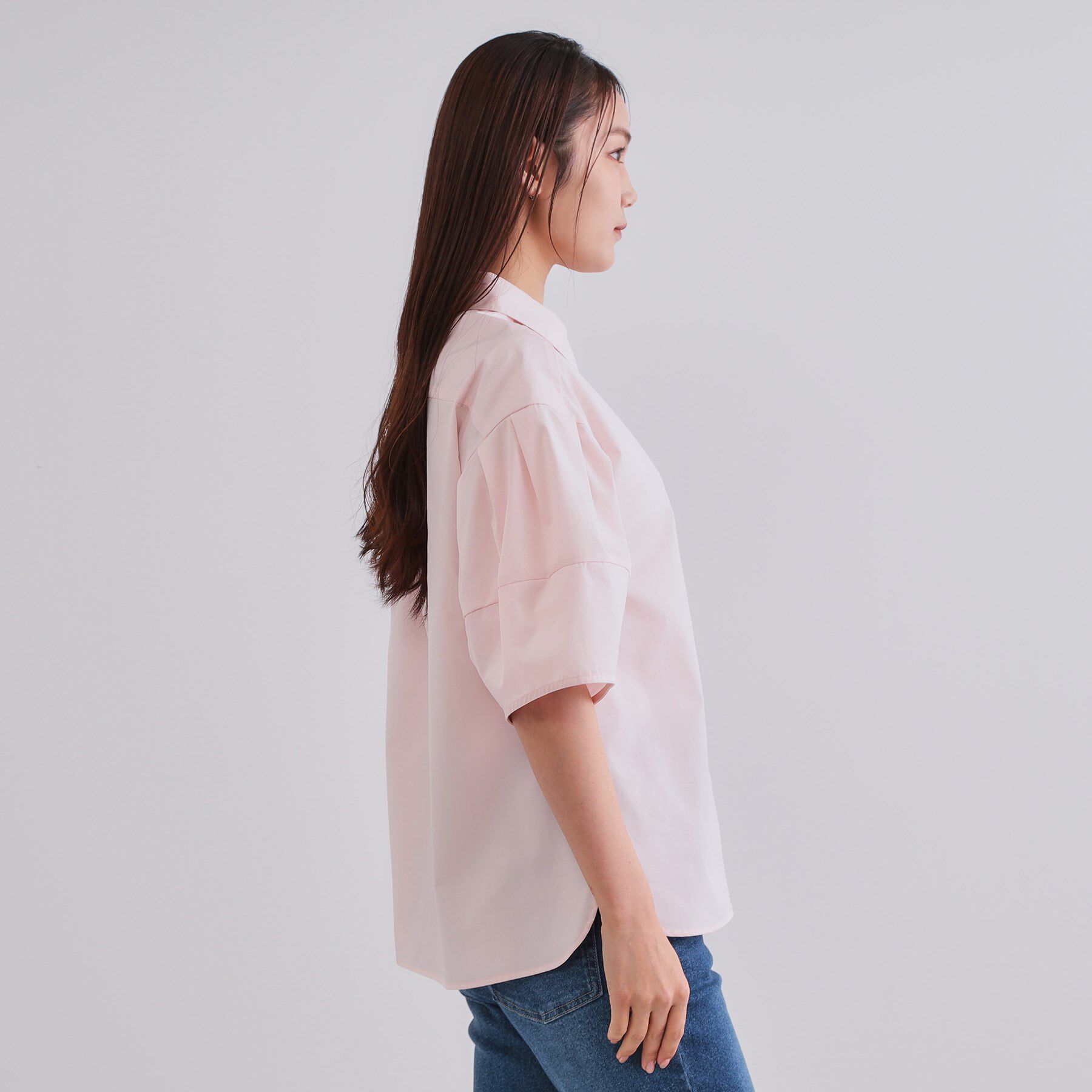 OPAQUE.CLIP「《美人百花掲載》ランタンスリーブシャツ【洗濯機洗い可】」|シャツ・ブラウス|