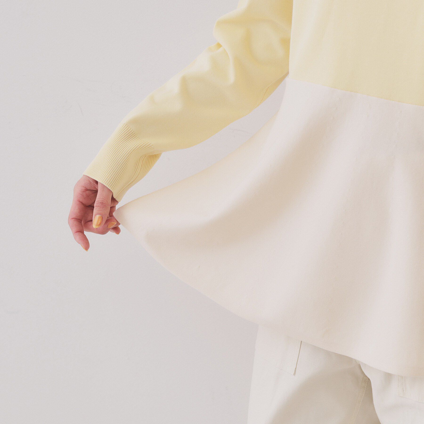 OPAQUE.CLIP「配色ペプラムニット【洗濯機洗い可／抗ピル】」|ニット・セーター|