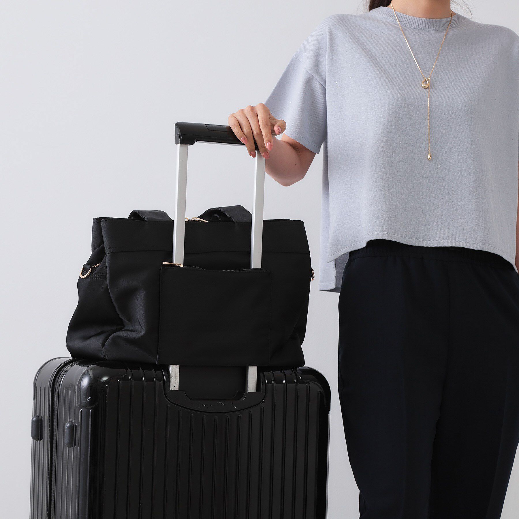 OPAQUE.CLIP「【撥水加工/2WAY/多ポケット】ツイルビッグサイズトートバッグ」|トートバッグ|