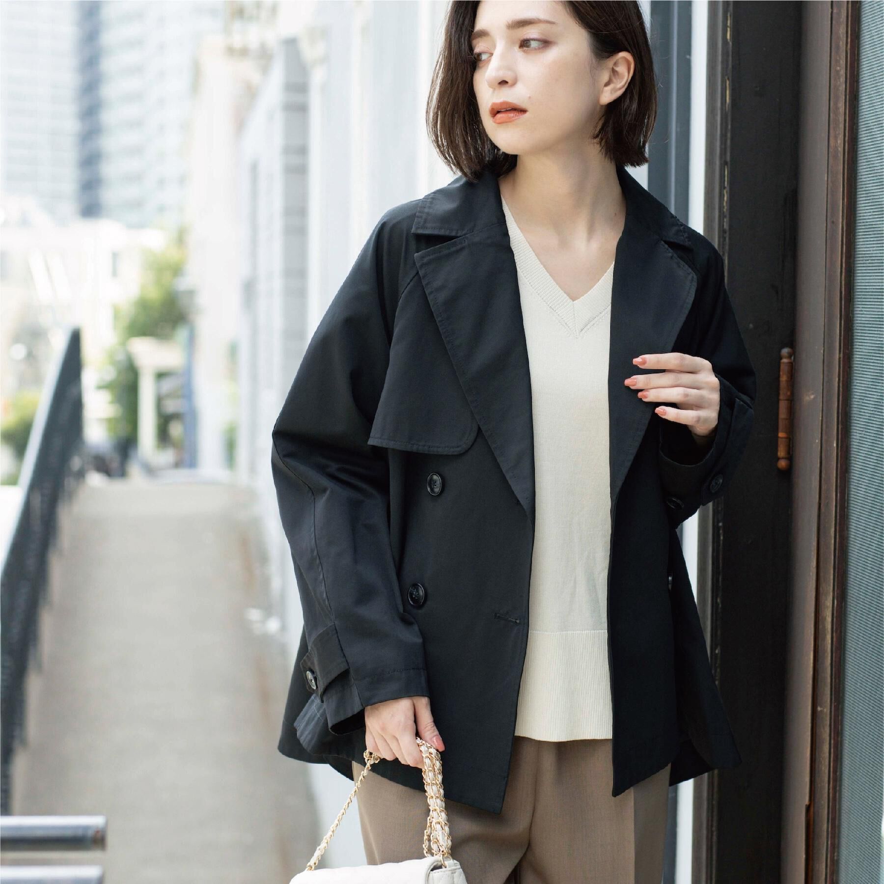 OPAQUE.CLIP「フレアミドルトレンチコート」|トレンチコート|