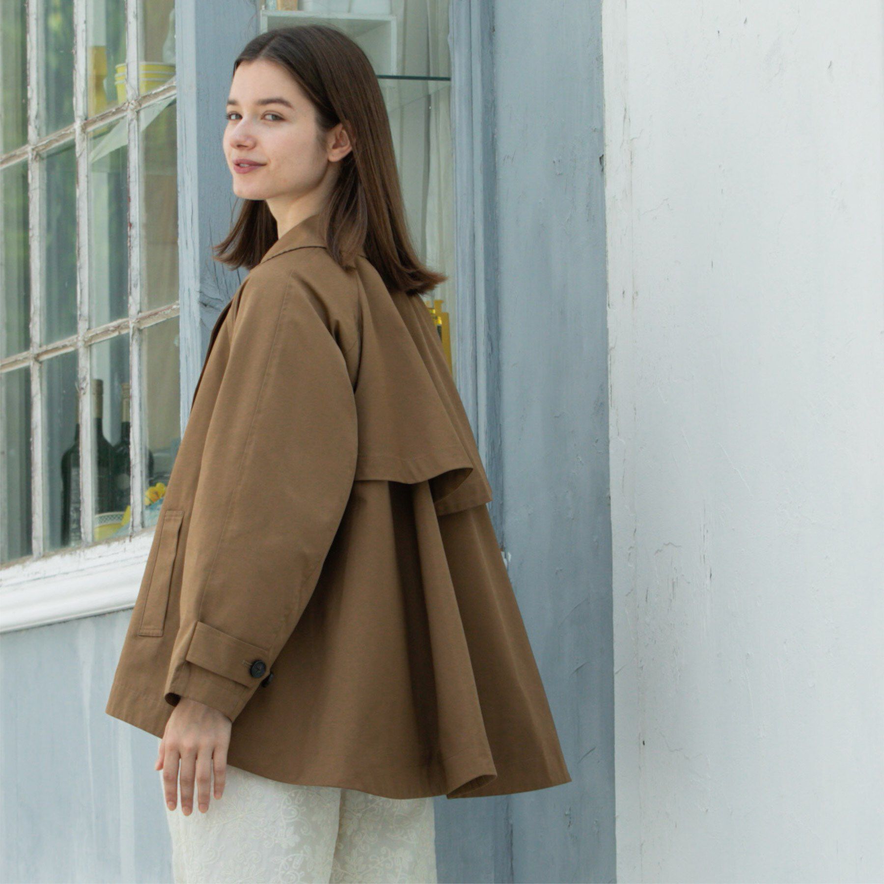 OPAQUE.CLIP「フレアミドルトレンチコート」|トレンチコート|キャメルブラウン(0