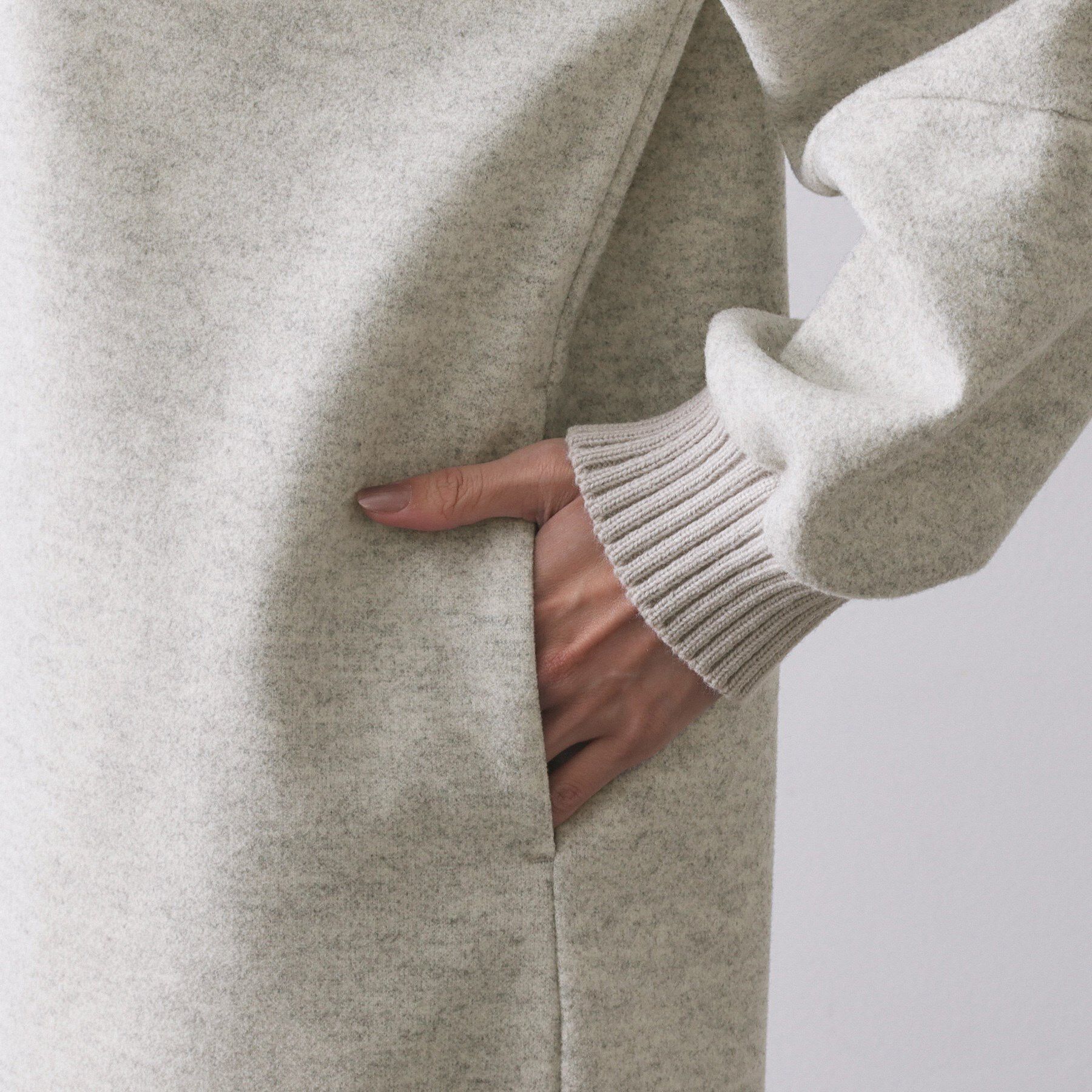 OPAQUE.CLIP「ストレッチメルトンキーネックワンピ【洗濯機OK】」|ワンピース|