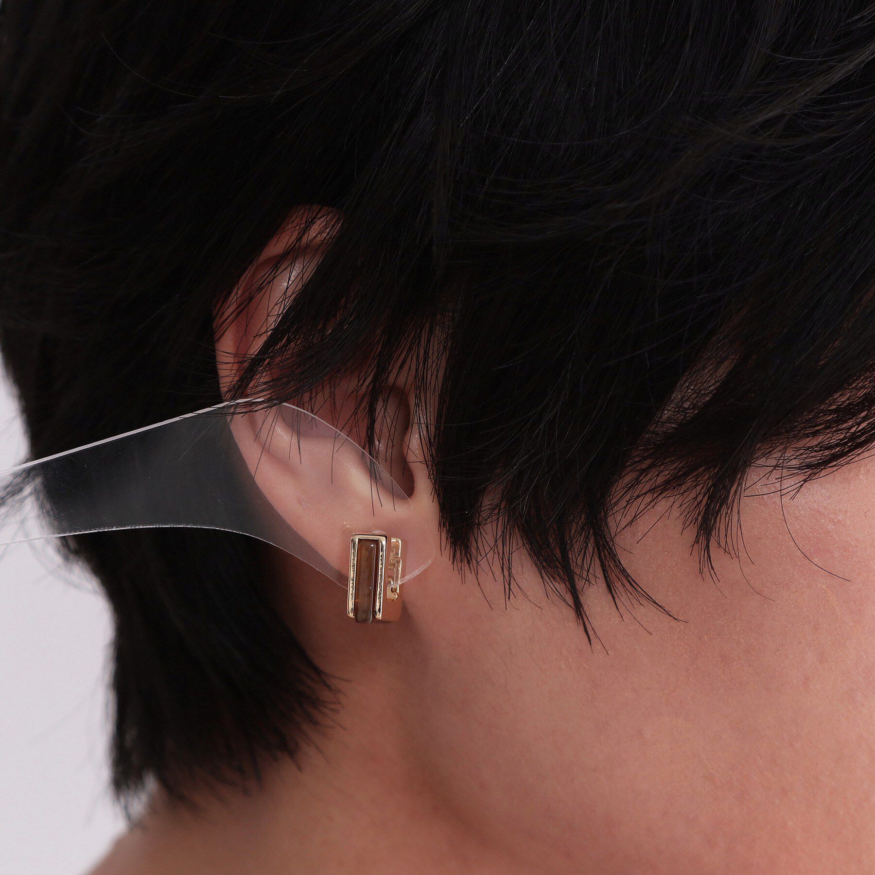 OPAQUE.CLIP「エポキシ樹脂&times;メタルスクエアカラーピアス」|ピアス|