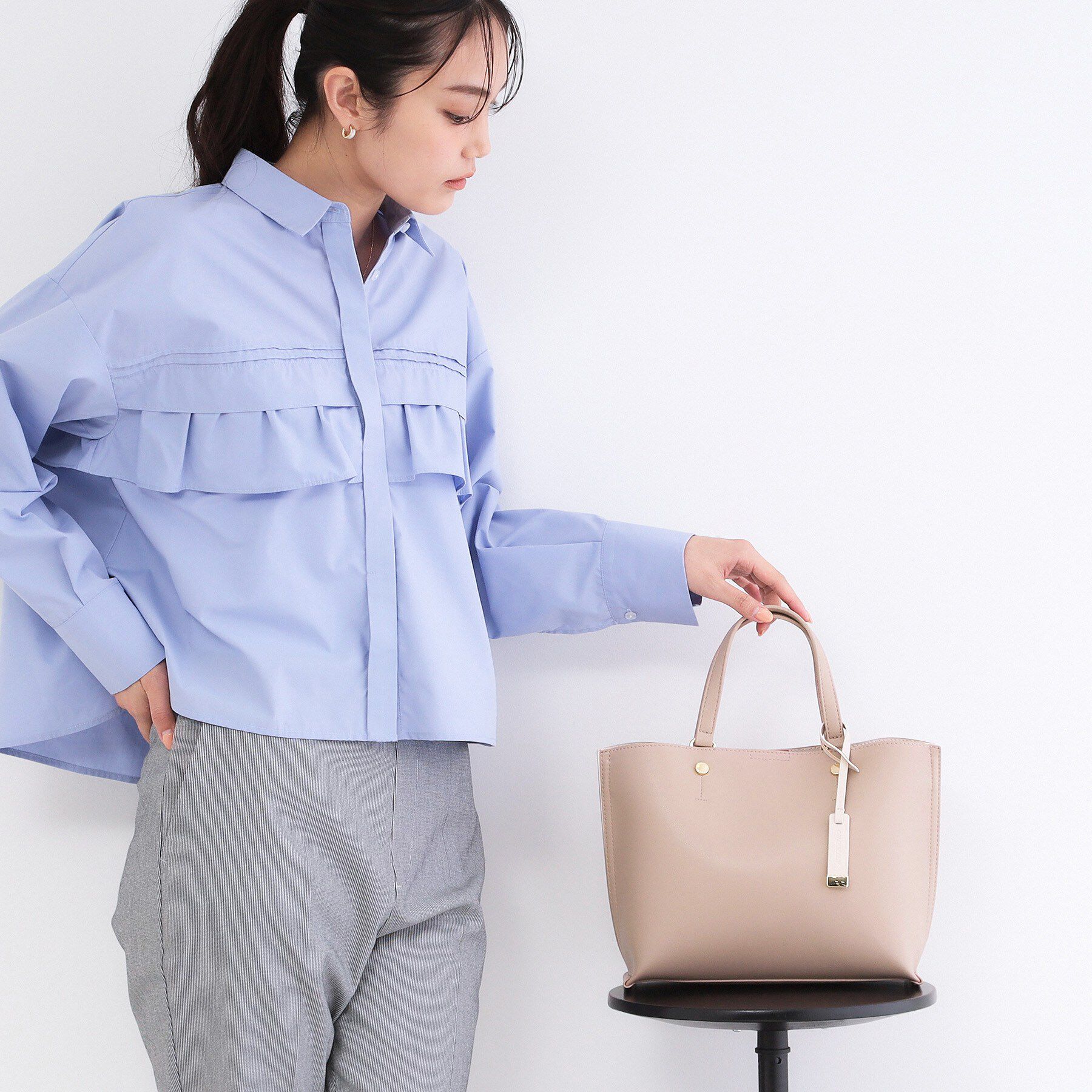 OPAQUE.CLIP「名品バイカラーミドルトート」|トートバッグ|