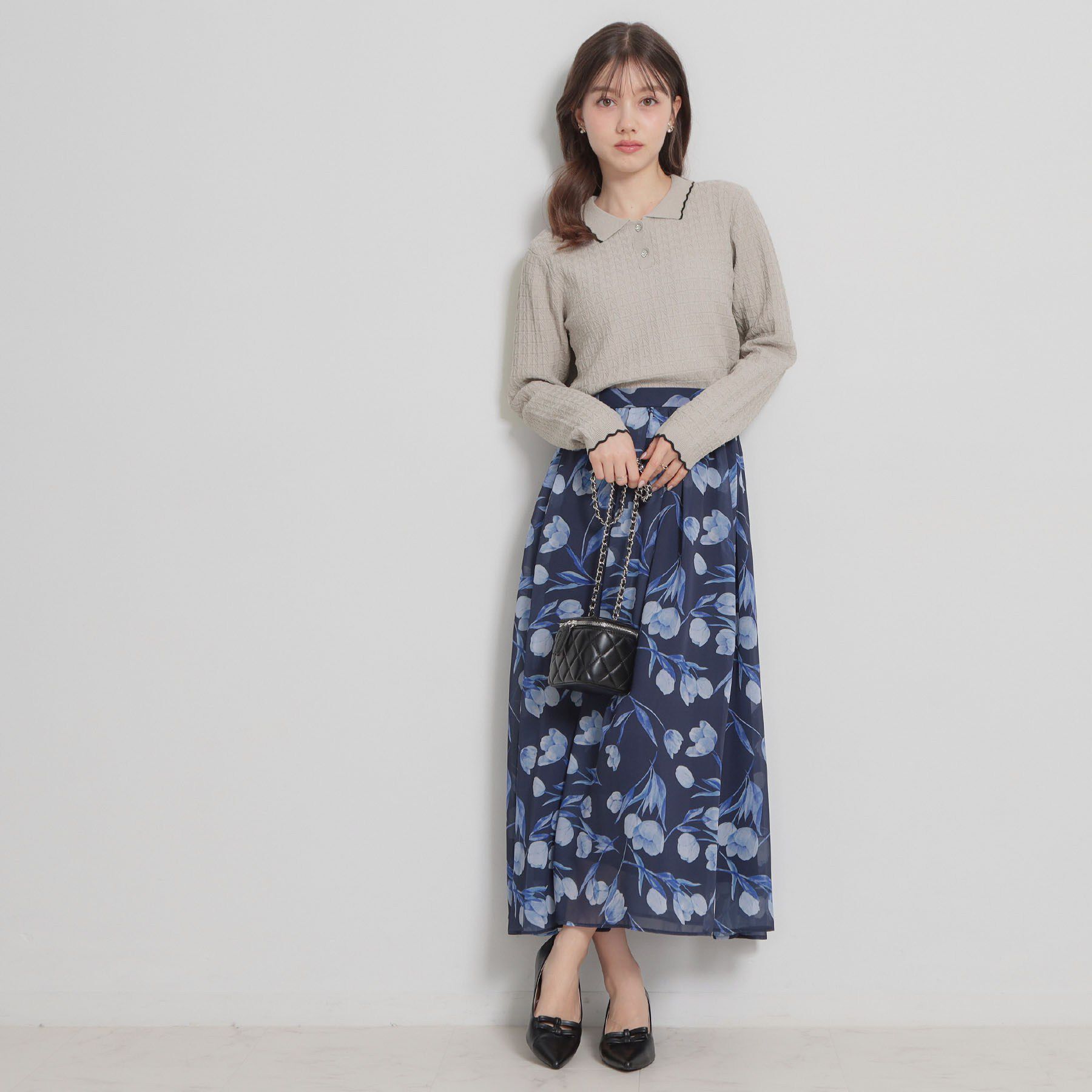 Couture broach「【洗える着映え】ビジュー釦ポロニット」|ニット・セーター|