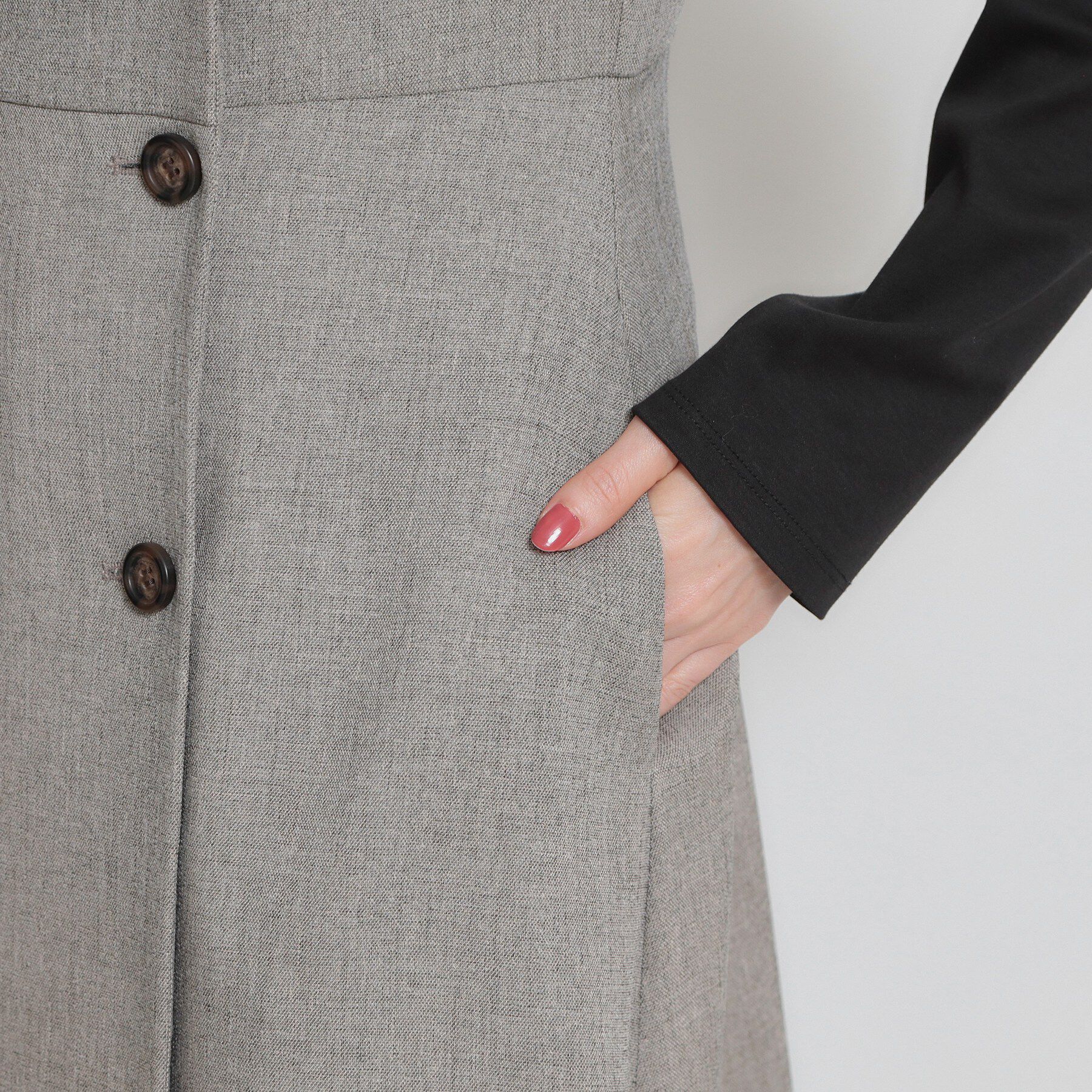 Couture broach「【通勤】リネンライク ジレにもなるジャンスカ」|ワンピース|