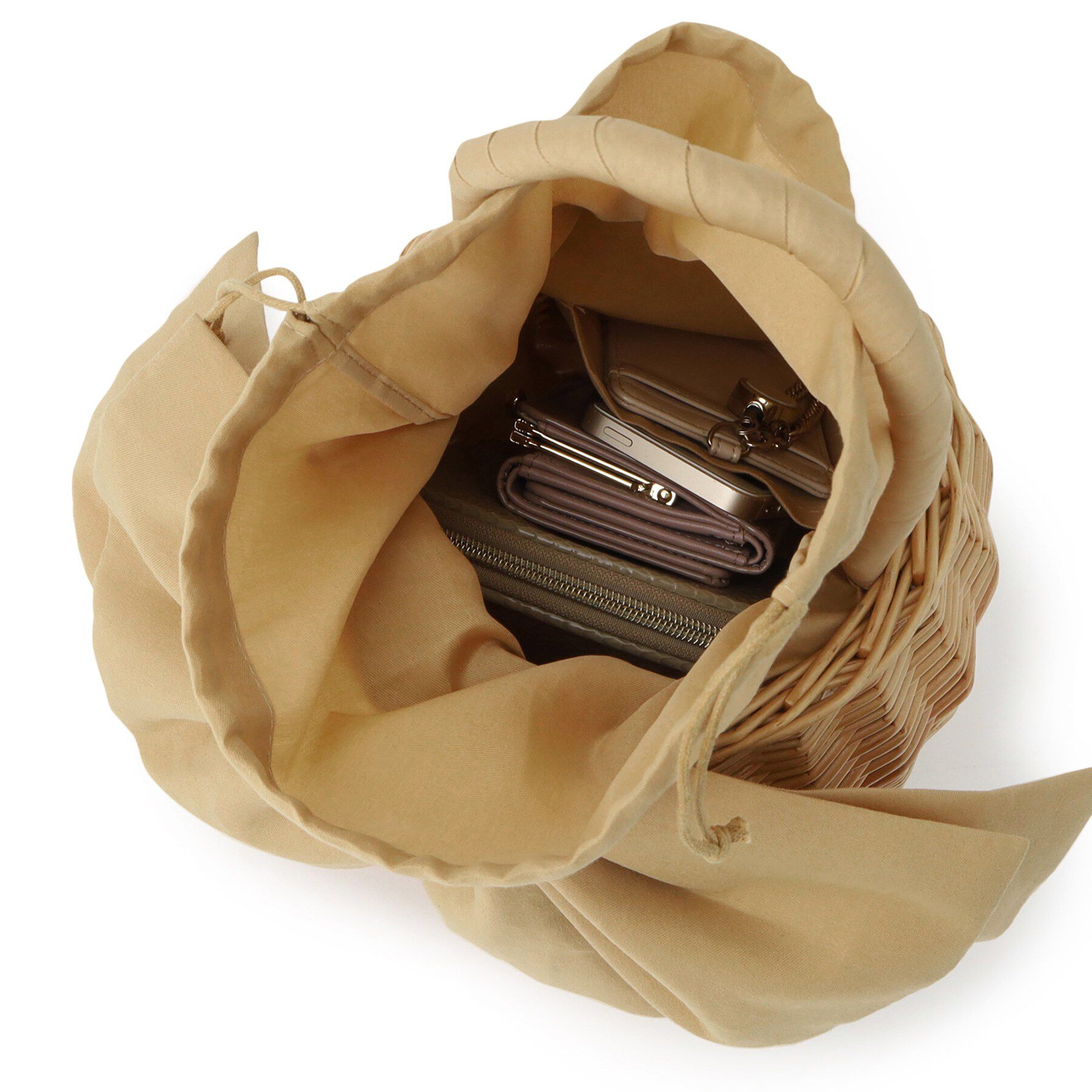 Couture broach「BIGリボン付きラタンバッグ」|ハンドバッグ|