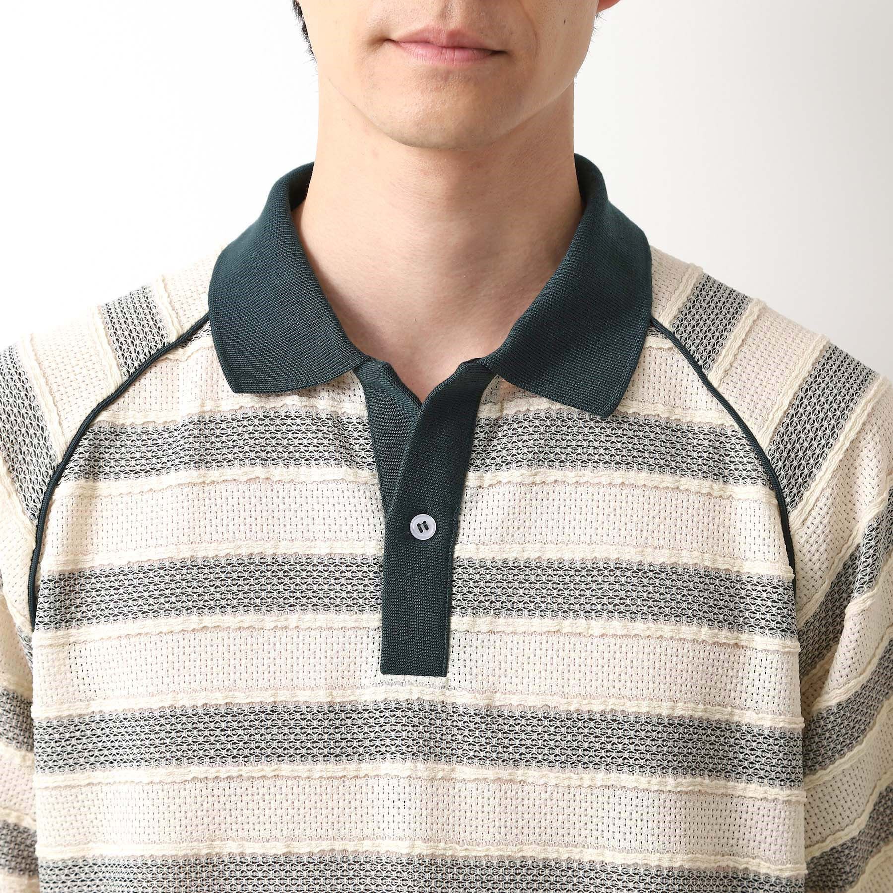 THE SHOP TK「変形ボーダーポロシャツ【洗濯機OK】」|Tシャツ・カットソー|