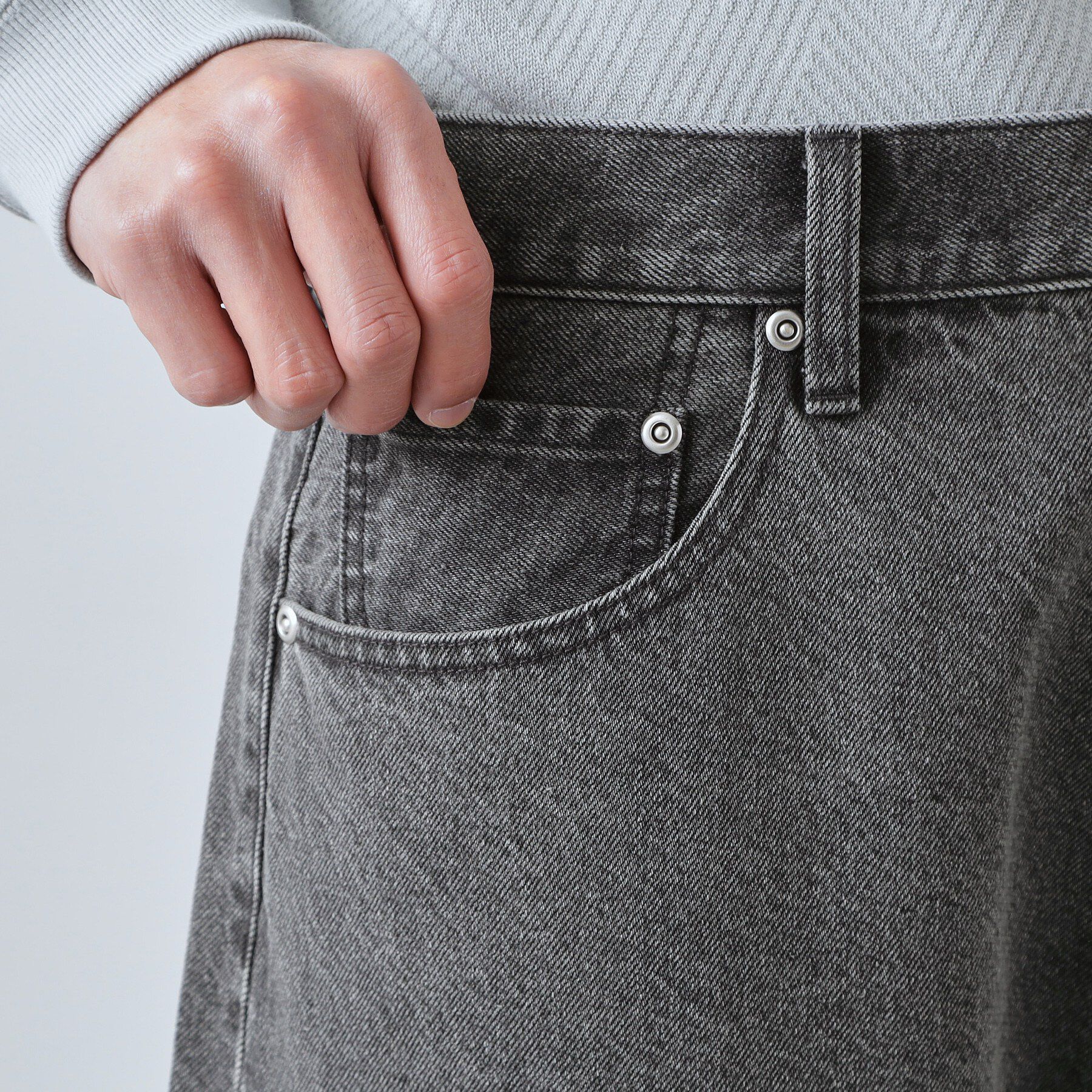 THE SHOP TK「【半歩先のオシャレ】デニムカーブパンツ　セットアップ可/洗濯機OK」|デニム|