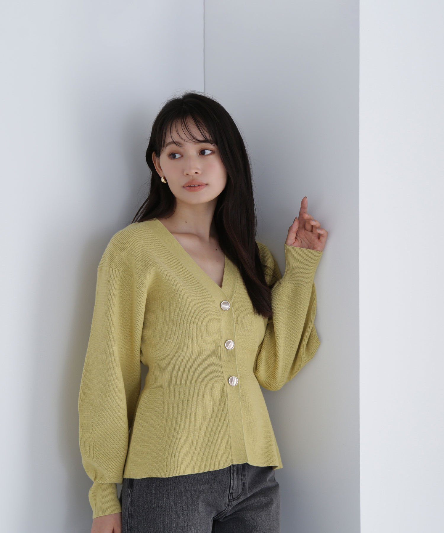  「ペプラムフォルムカーディガン」|ニット・セーター|