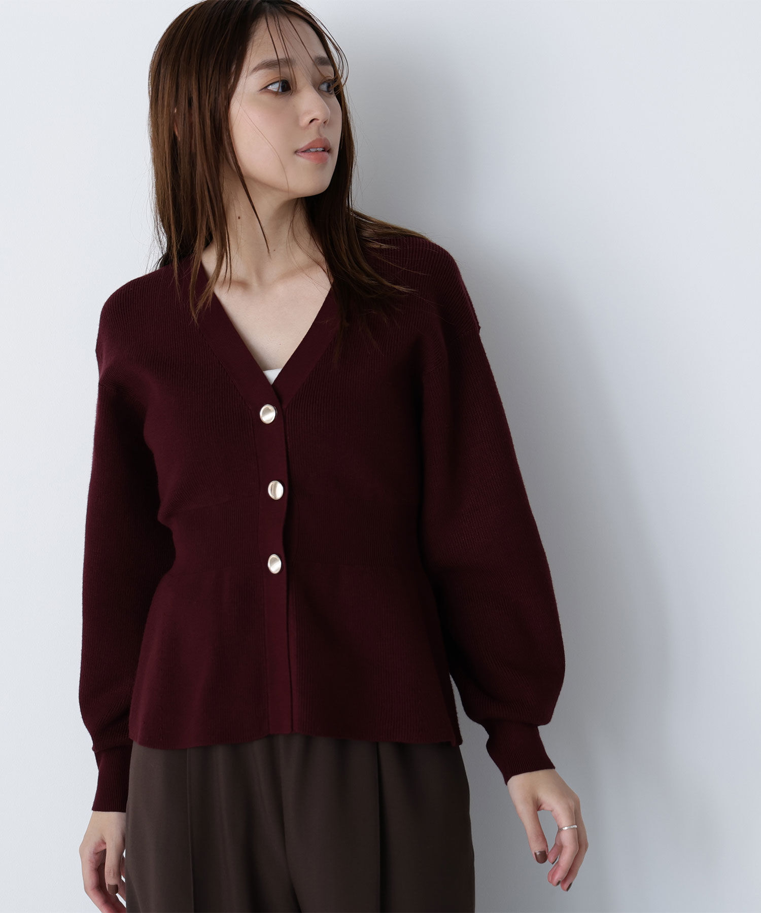  「ペプラムフォルムカーディガン」|ニット・セーター|