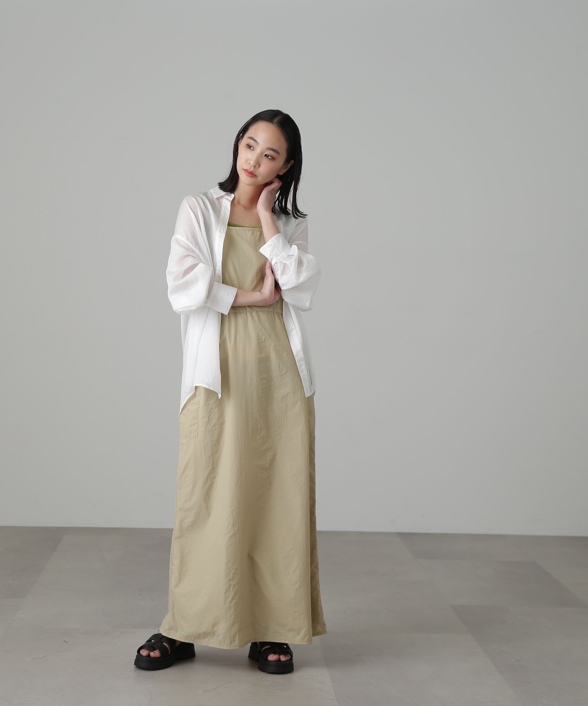  「シアーストライプオーバーシャツ」|シャツ・ブラウス|