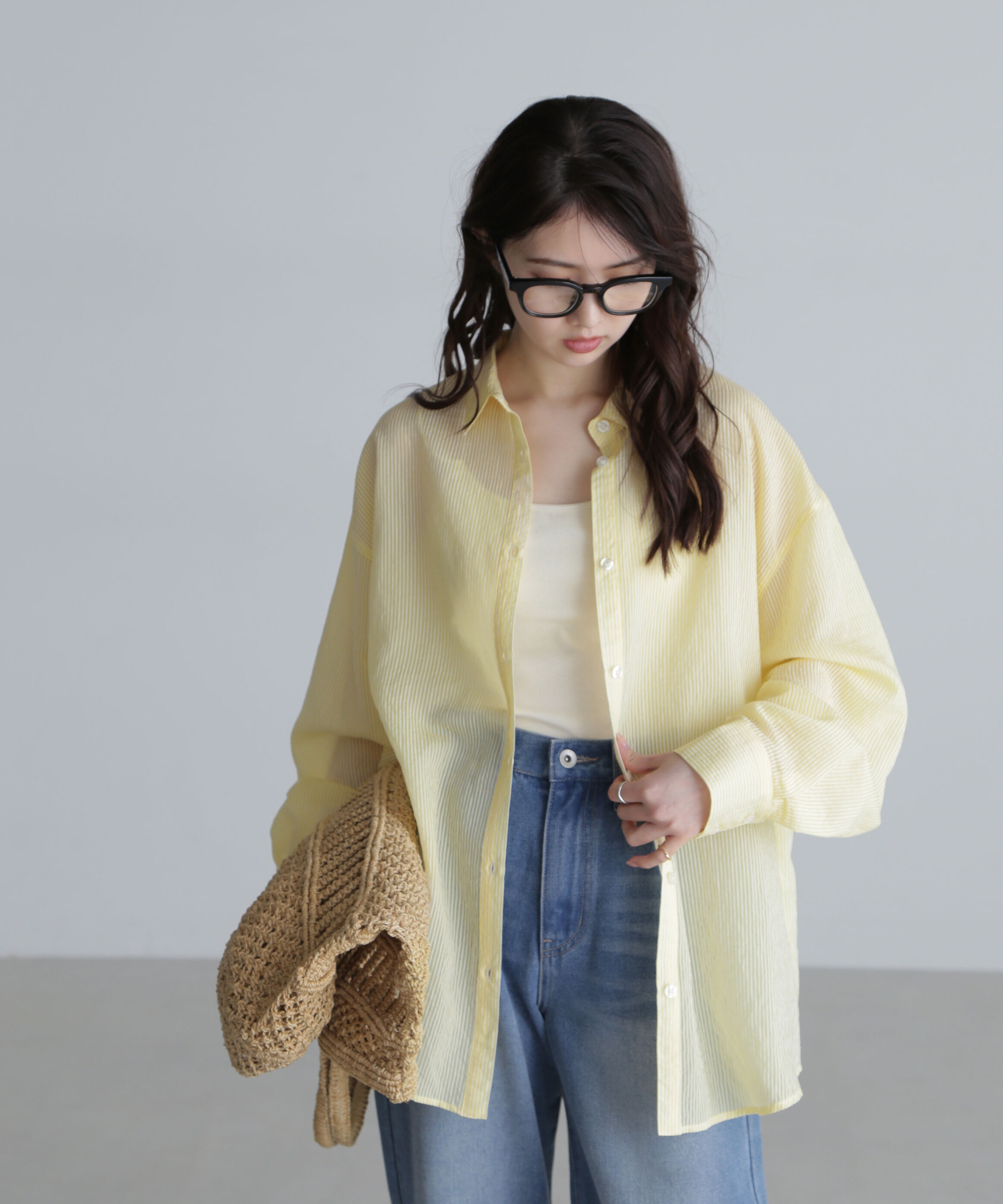  「シアーストライプオーバーシャツ」|シャツ・ブラウス|