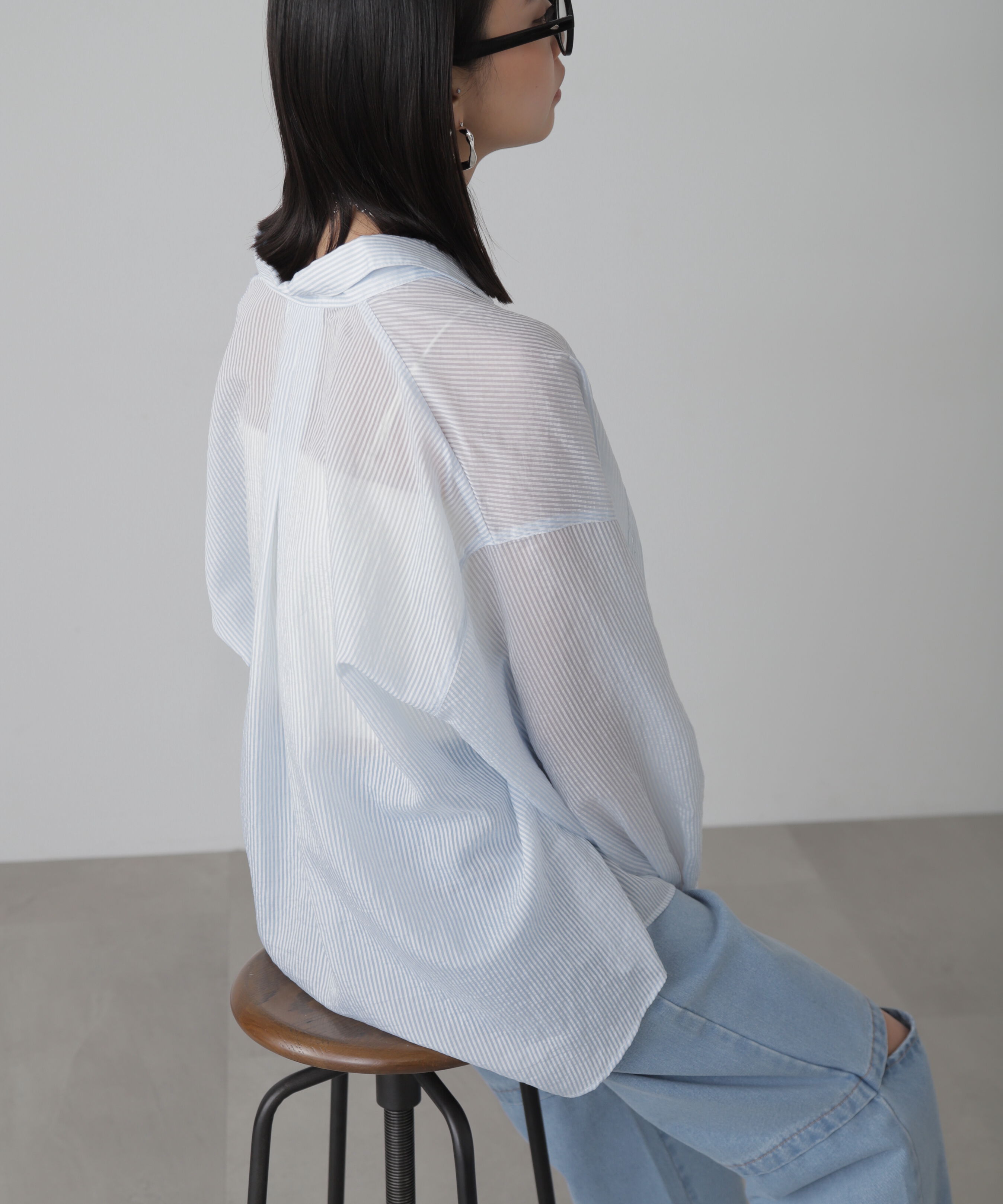  「シアーストライプオーバーシャツ」|シャツ・ブラウス|