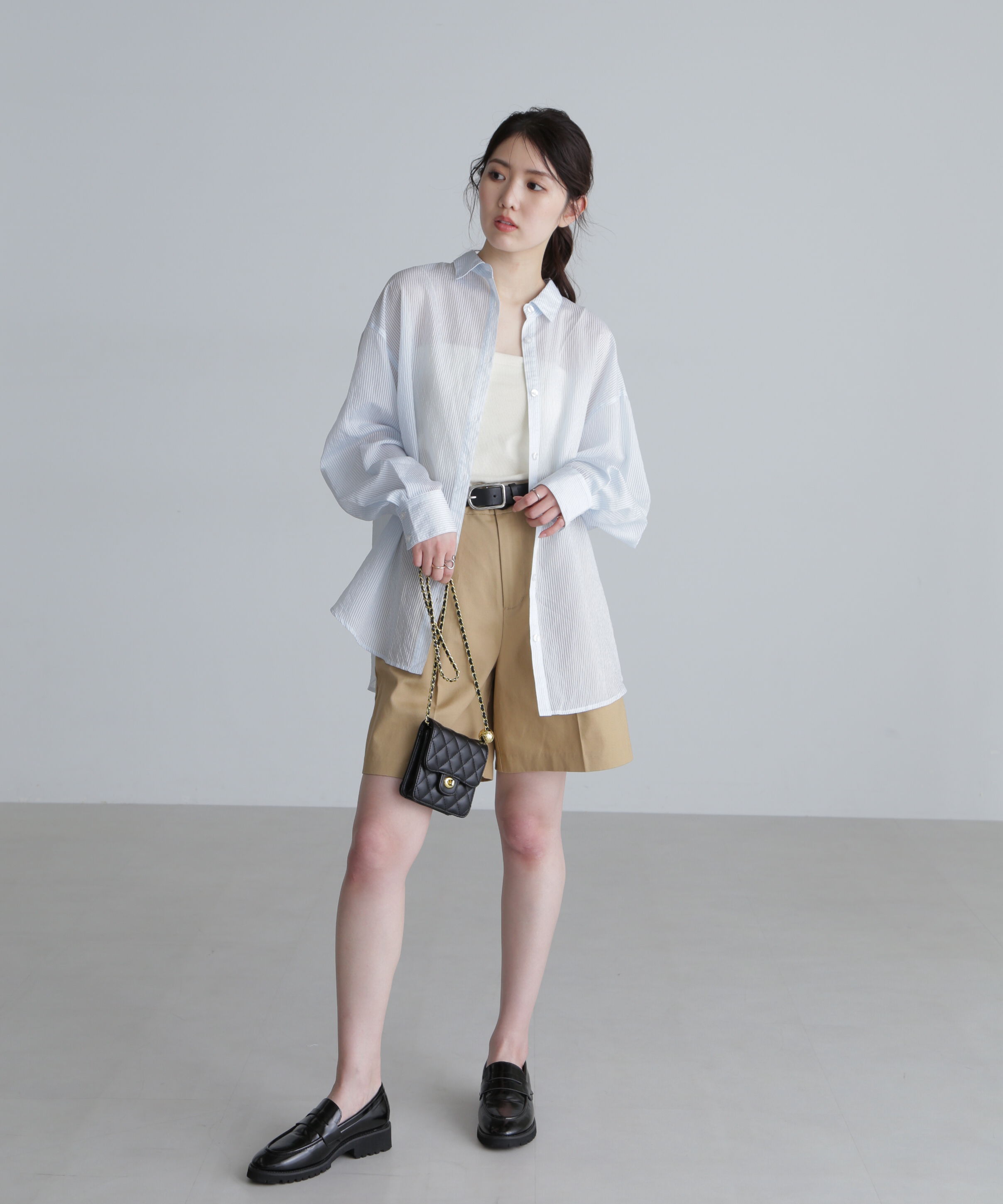  「シアーストライプオーバーシャツ」|シャツ・ブラウス|