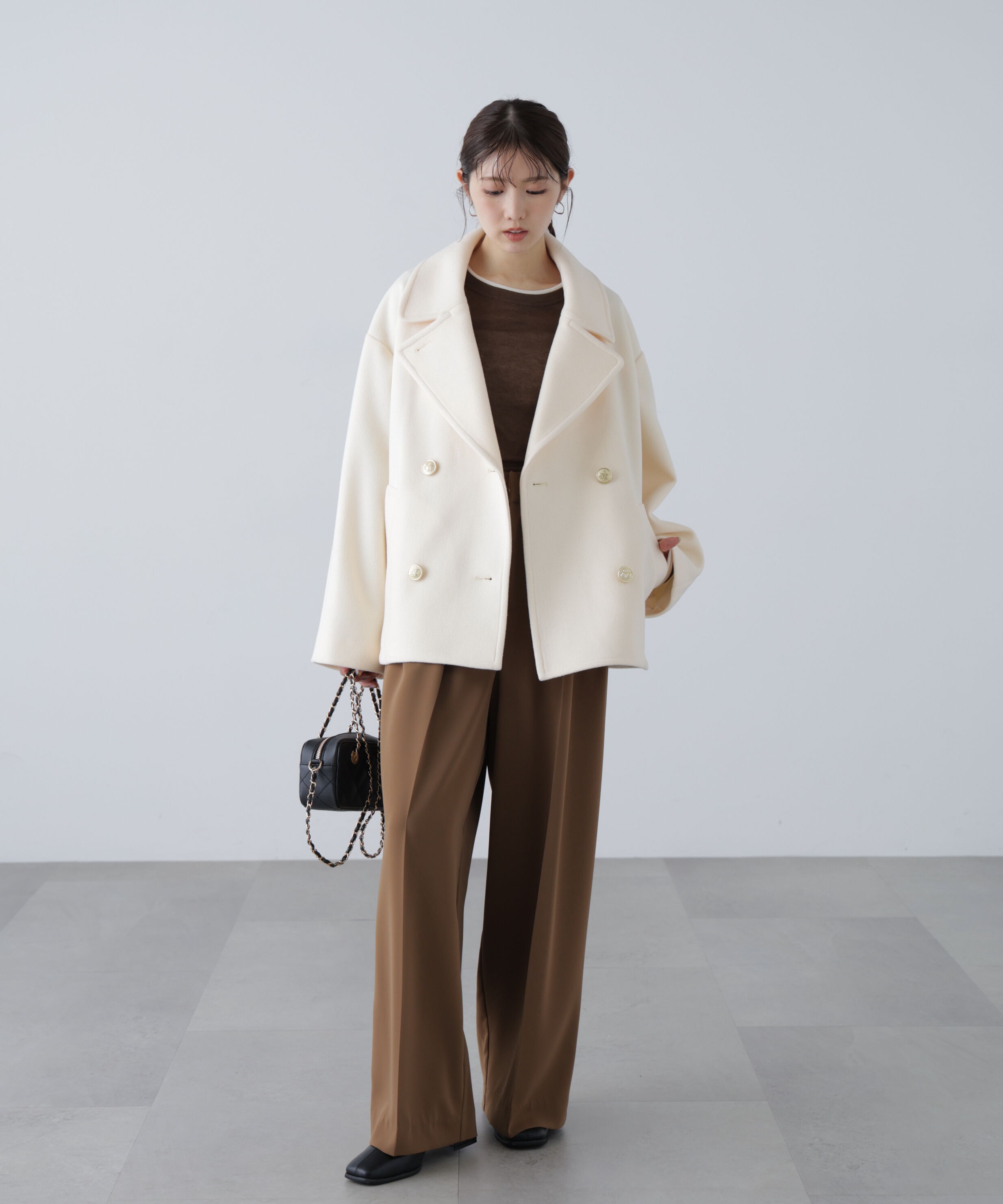  「ミドル丈オーバーピーコート〈ＭＦＭ〉」|ブルゾン・スタジャン|