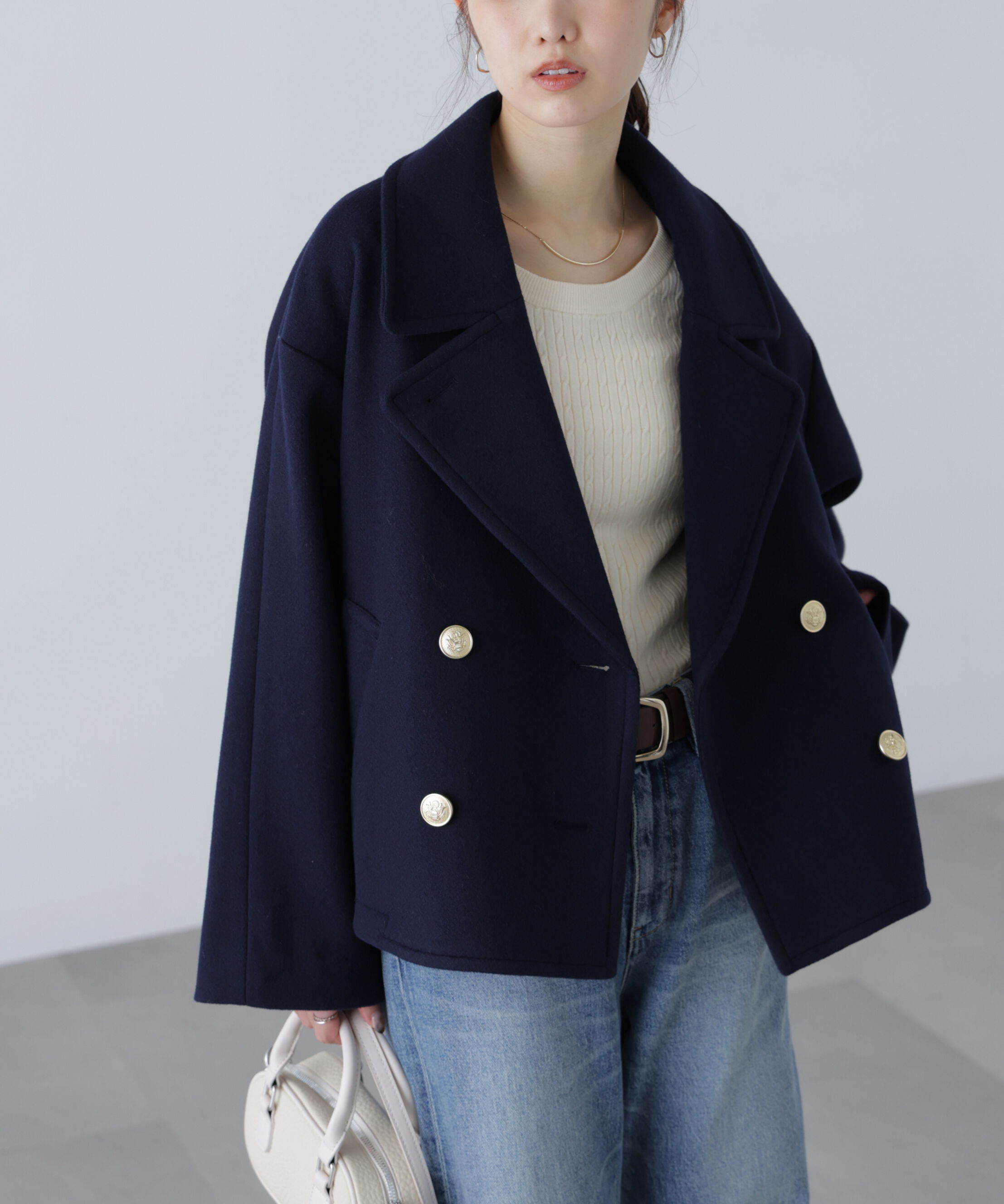  「ミドル丈オーバーピーコート〈ＭＦＭ〉」|ブルゾン・スタジャン|