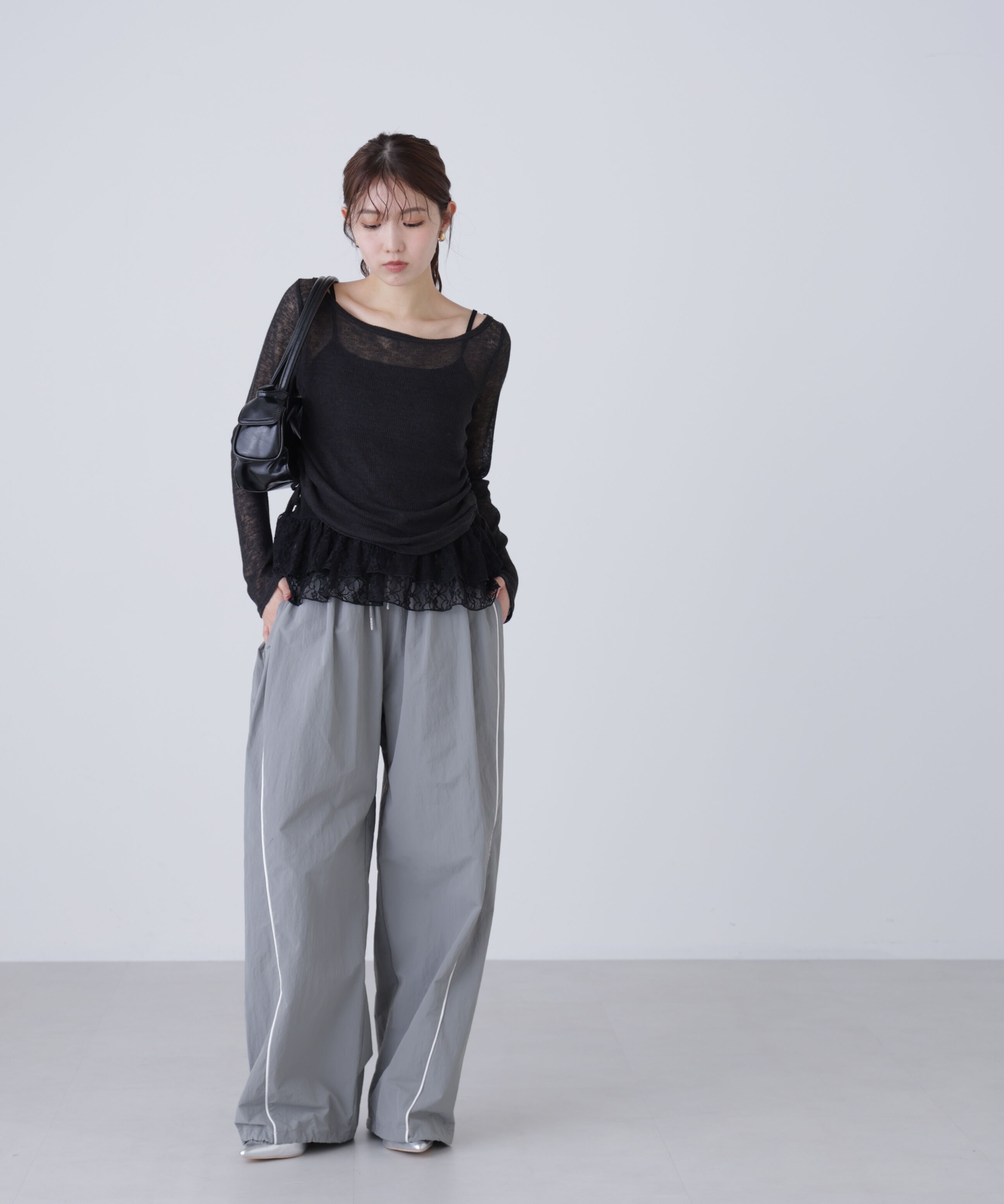  「メランジドロストレースティアードキャミセット」|Tシャツ・カットソー|