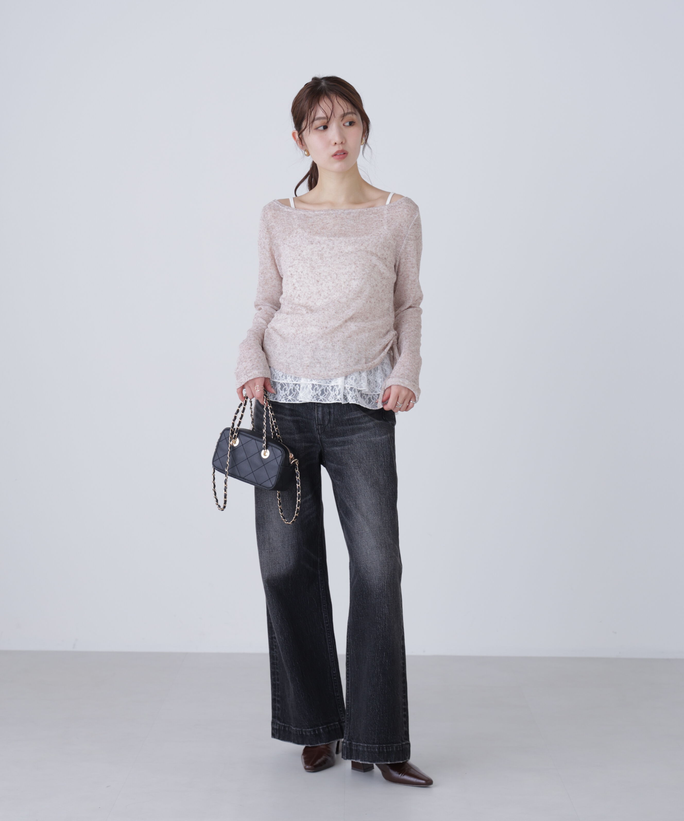  「メランジドロストレースティアードキャミセット」|Tシャツ・カットソー|