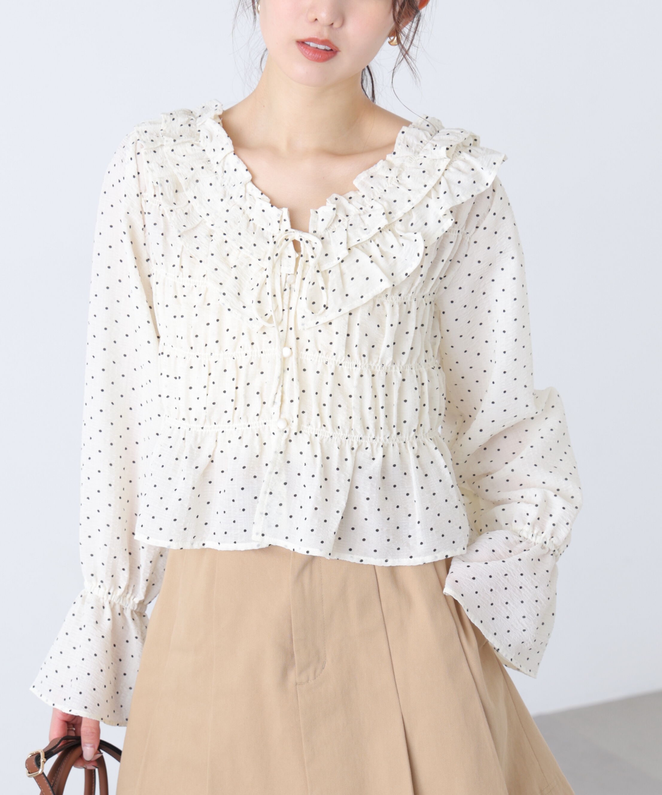  「アソート前後2wayフリルブラウス」|シャツ・ブラウス|