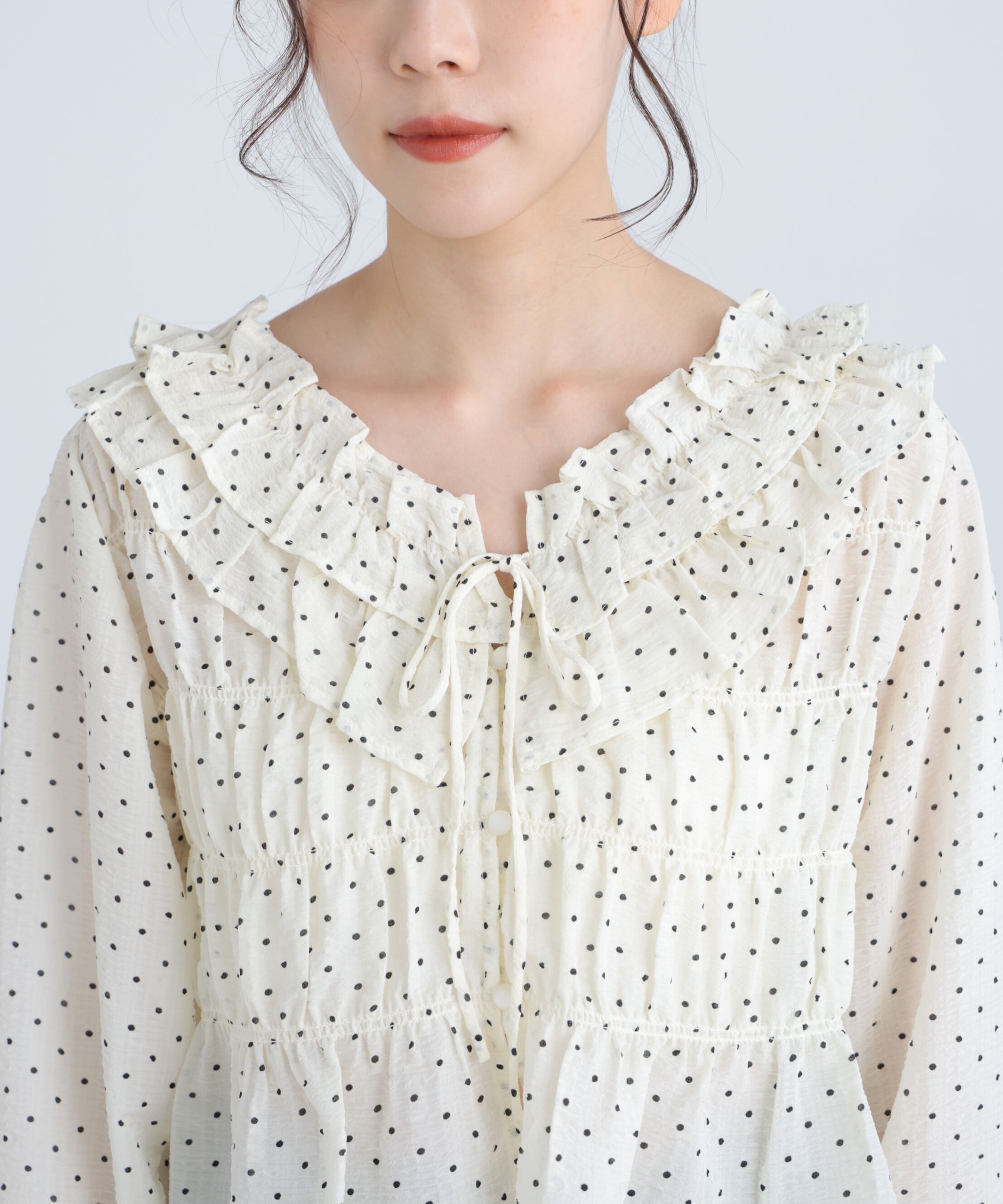  「アソート前後2wayフリルブラウス」|シャツ・ブラウス|