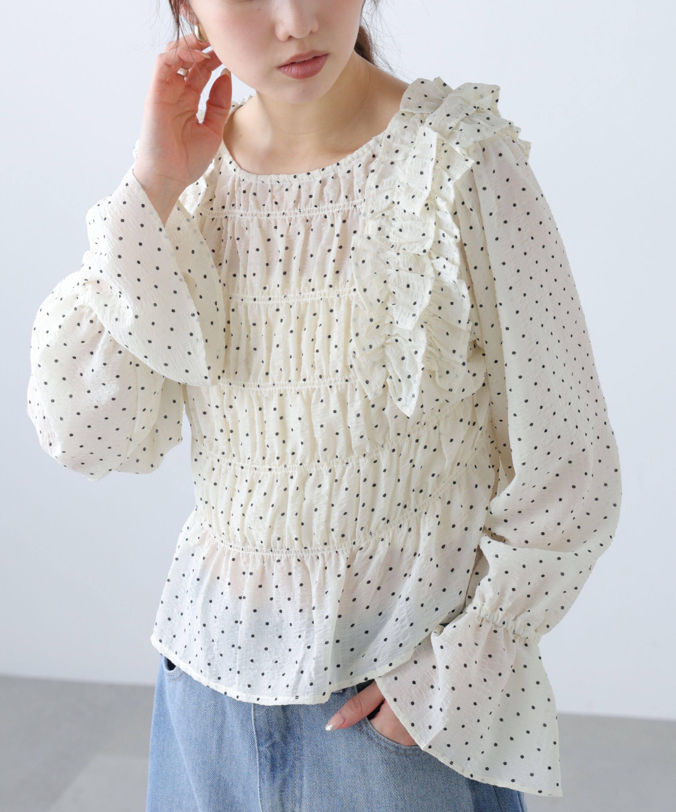  「アソート前後2wayフリルブラウス」|シャツ・ブラウス|