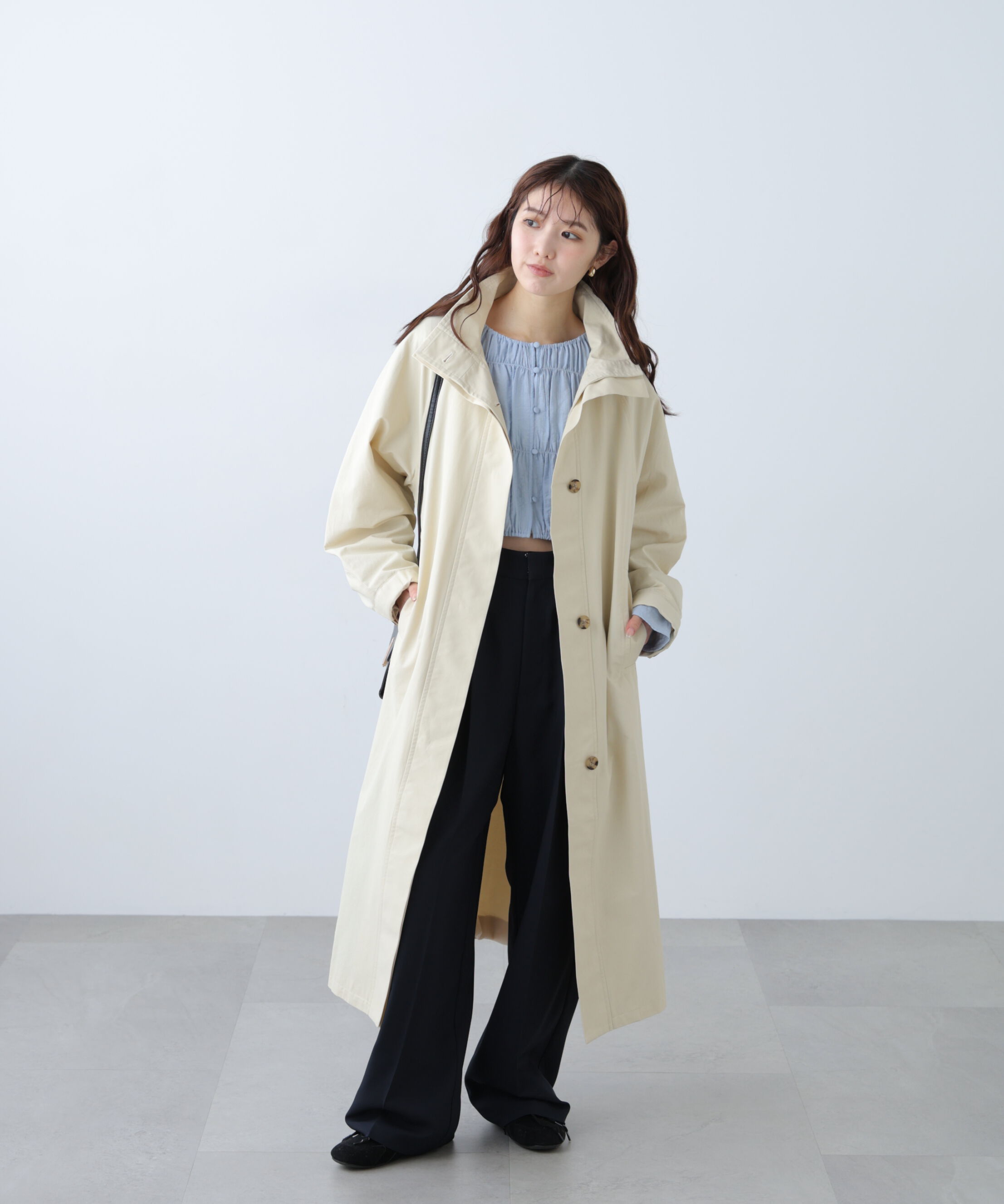 「スタンドカラーロングトレンチコート」|その他|