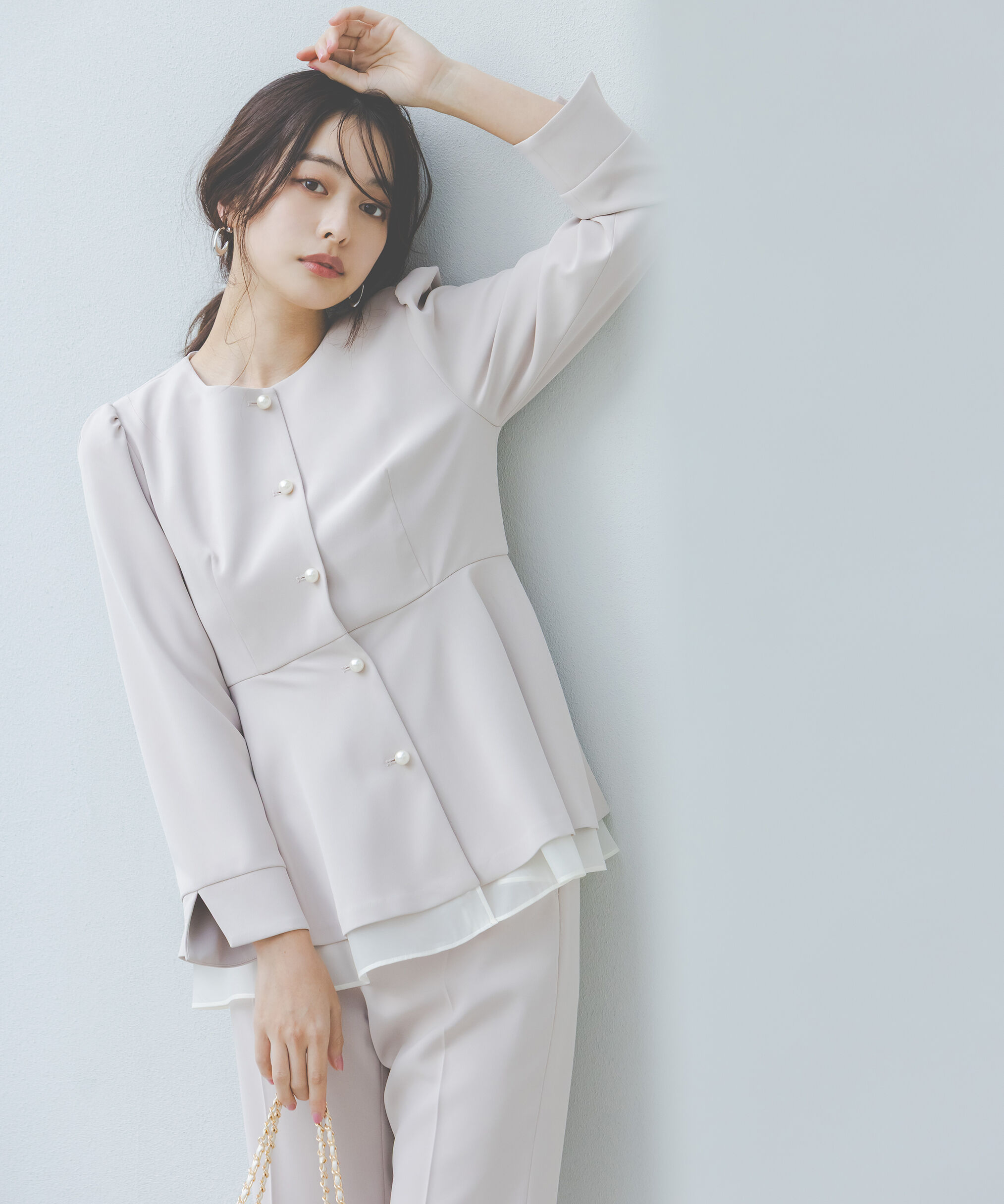 PROPORTION BODY DRESSING「＜セットアップ対応＞ペプラムジャケット」|ブルゾン・スタジャン|