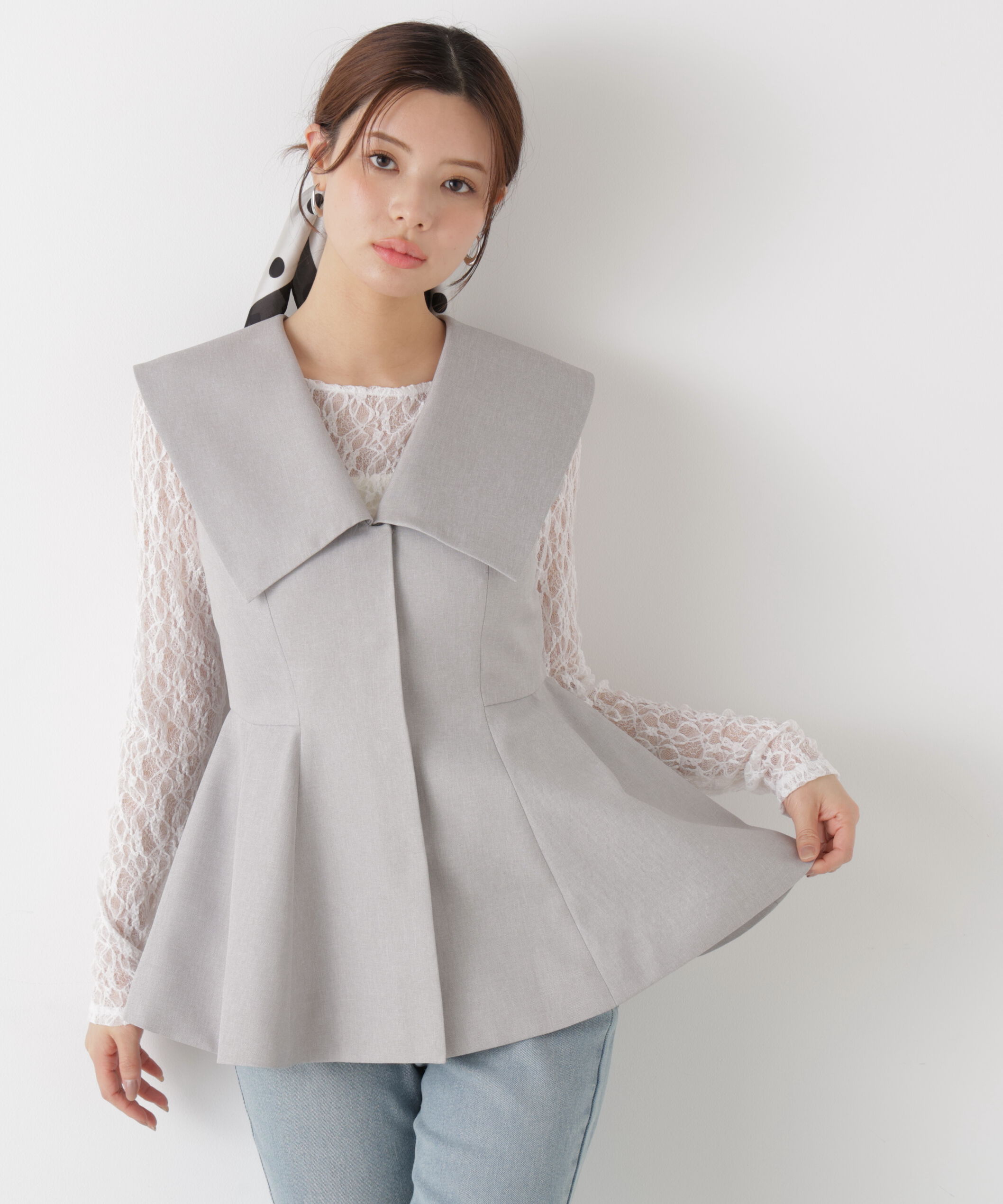 PROPORTION BODY DRESSING「〈a/mie〉ビッグカラージレ　26SS」|ブルゾン・スタジャン|