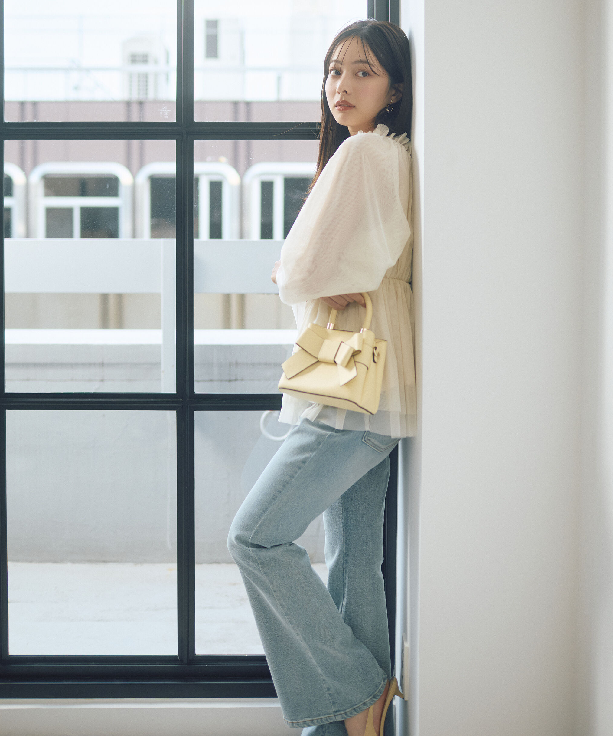 PROPORTION BODY DRESSING「＜明日香さんコラボ＞チュールスリーブフレアブラウス　26SS」|シャツ・ブラウス|