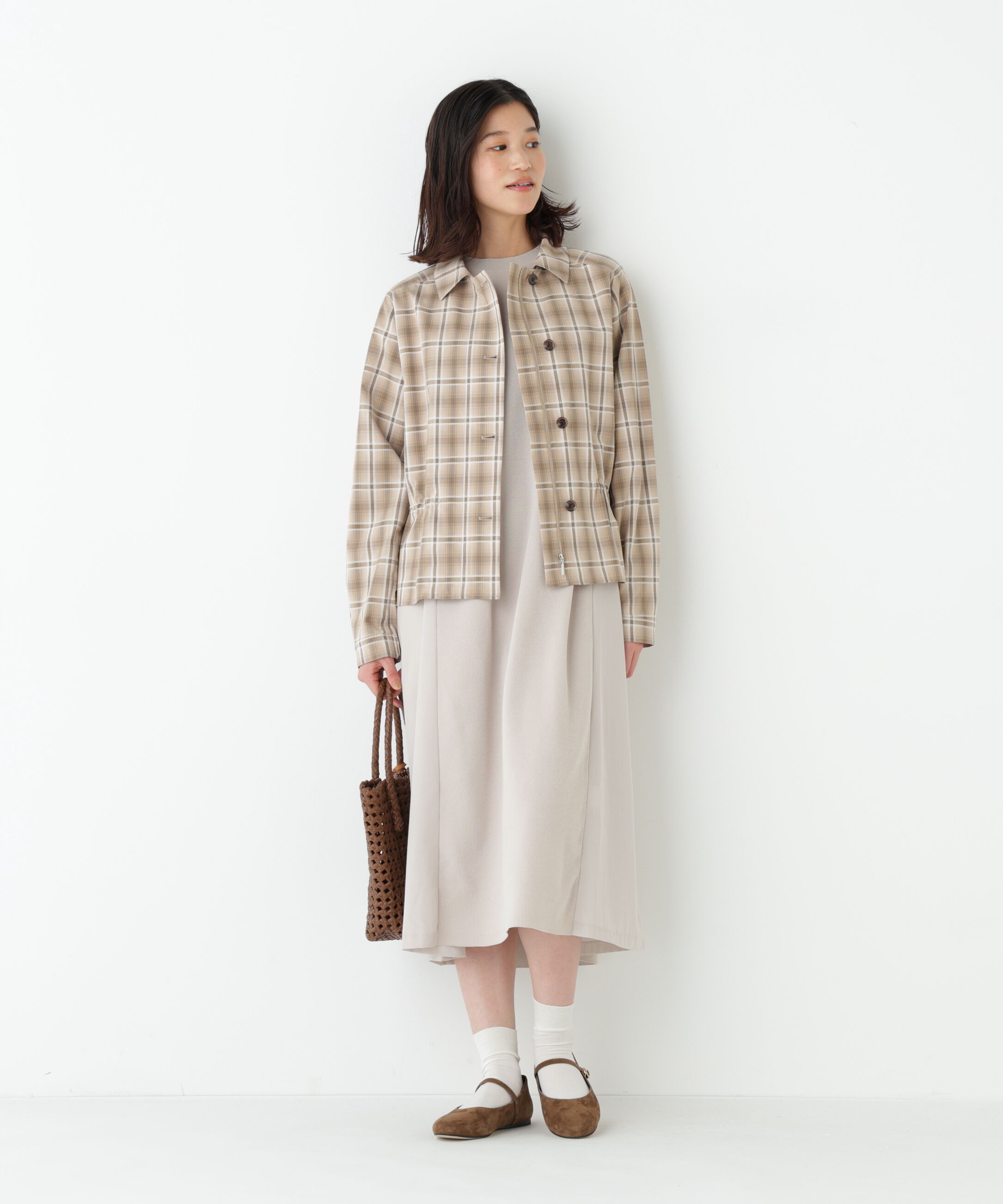  「◆先染めチェックブルゾン」|ブルゾン・スタジャン|