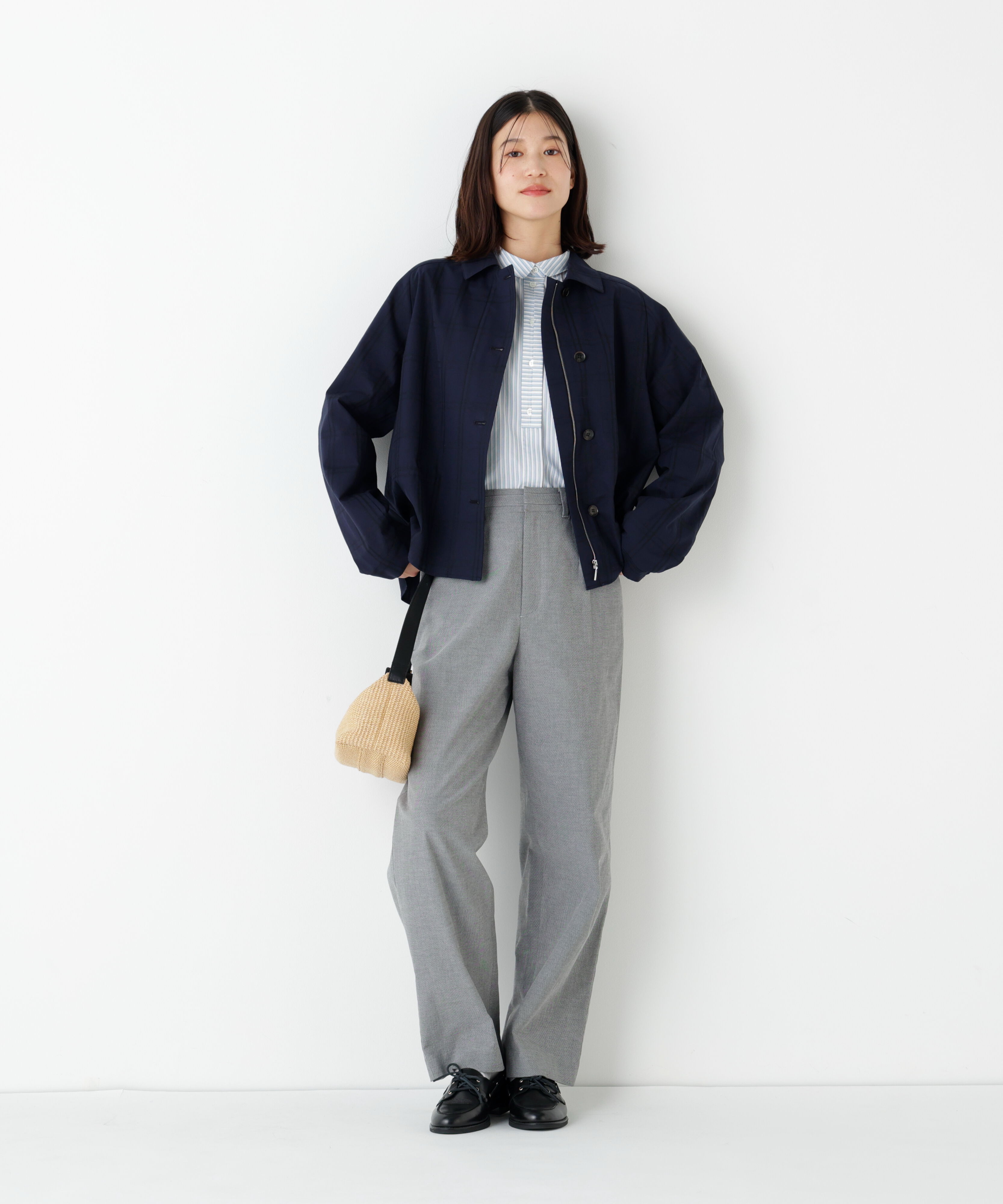  「◆先染めチェックブルゾン」|ブルゾン・スタジャン|