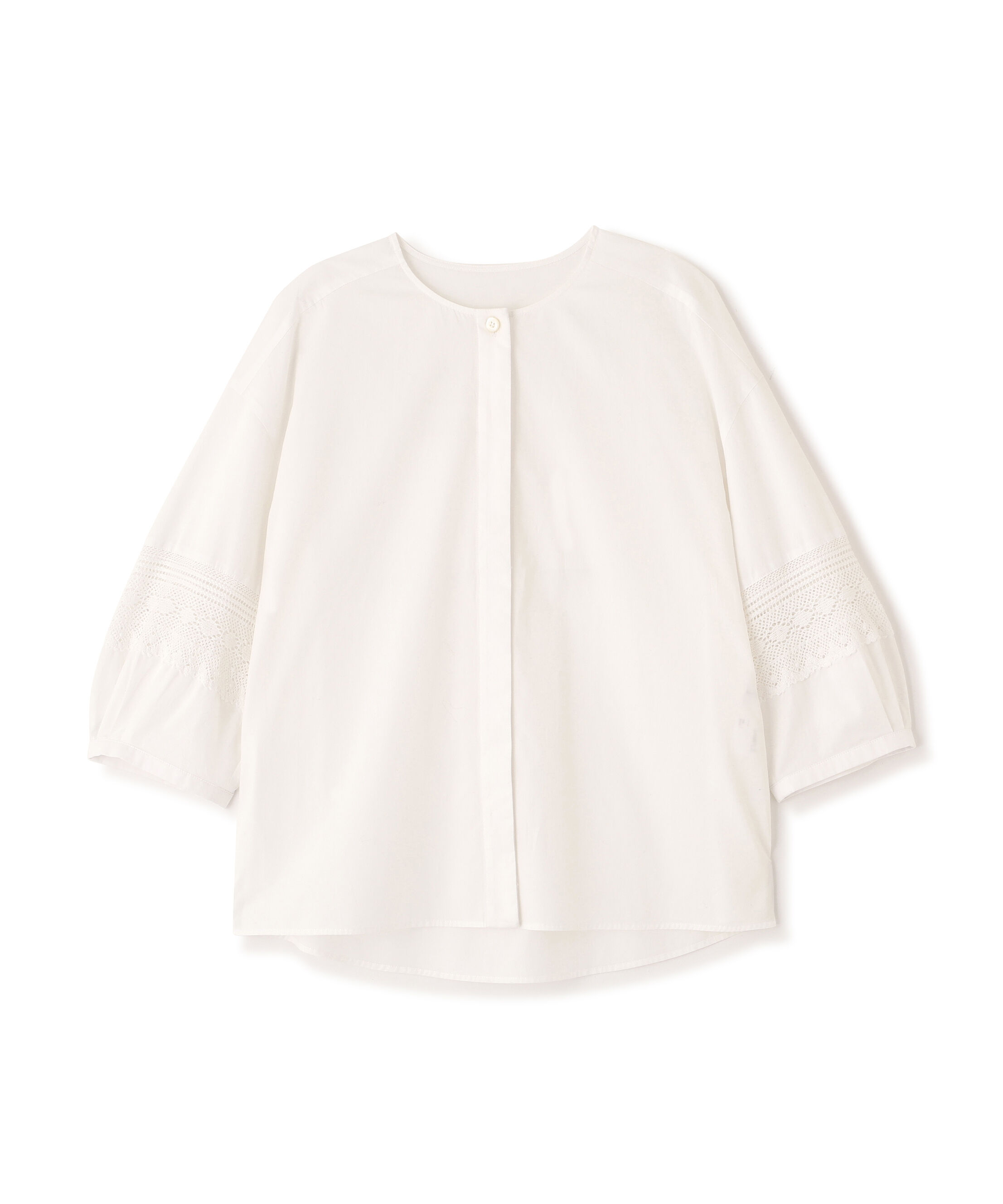  「◆レースドッキングクルーネックブラウス」|シャツ・ブラウス|