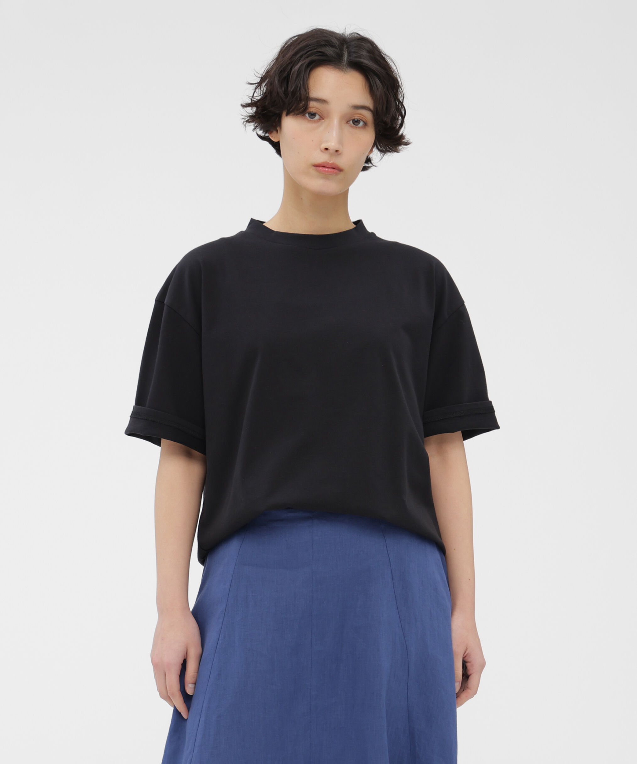  「LIGHT DENSE COTTON JERSEY TOP」|Tシャツ・カットソー|BLACK