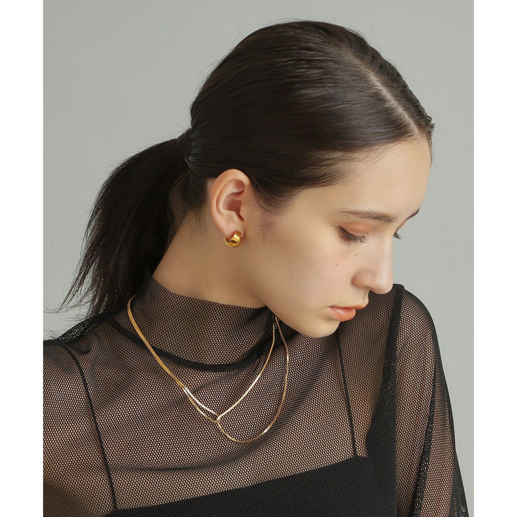 COCOSHNIK ONKITSCH「シルバー フォールディングピアス オーバーラップ GP」|ピアス|